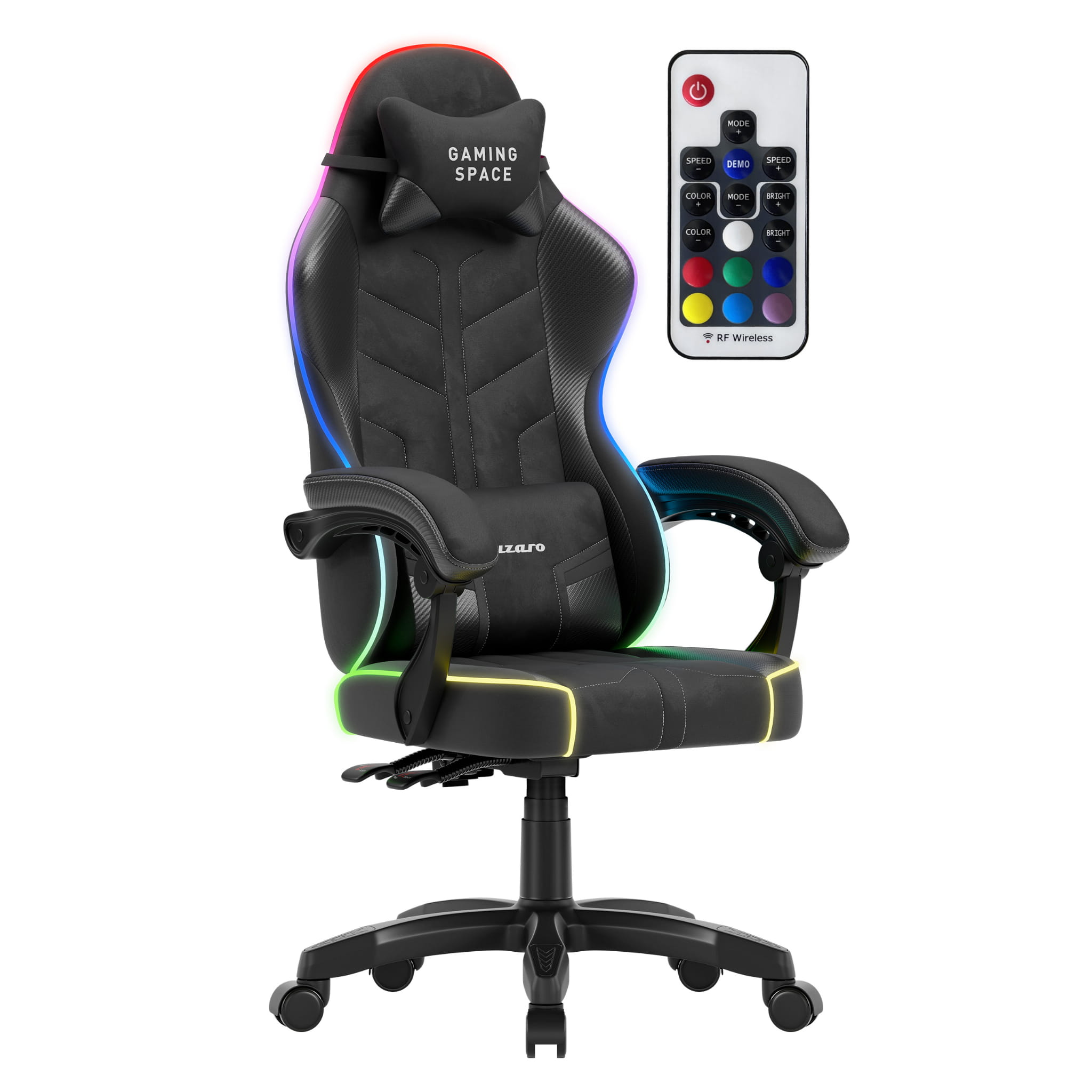 Poltrona da gaming in velluto Huzaro Force 2.7 RGB Black