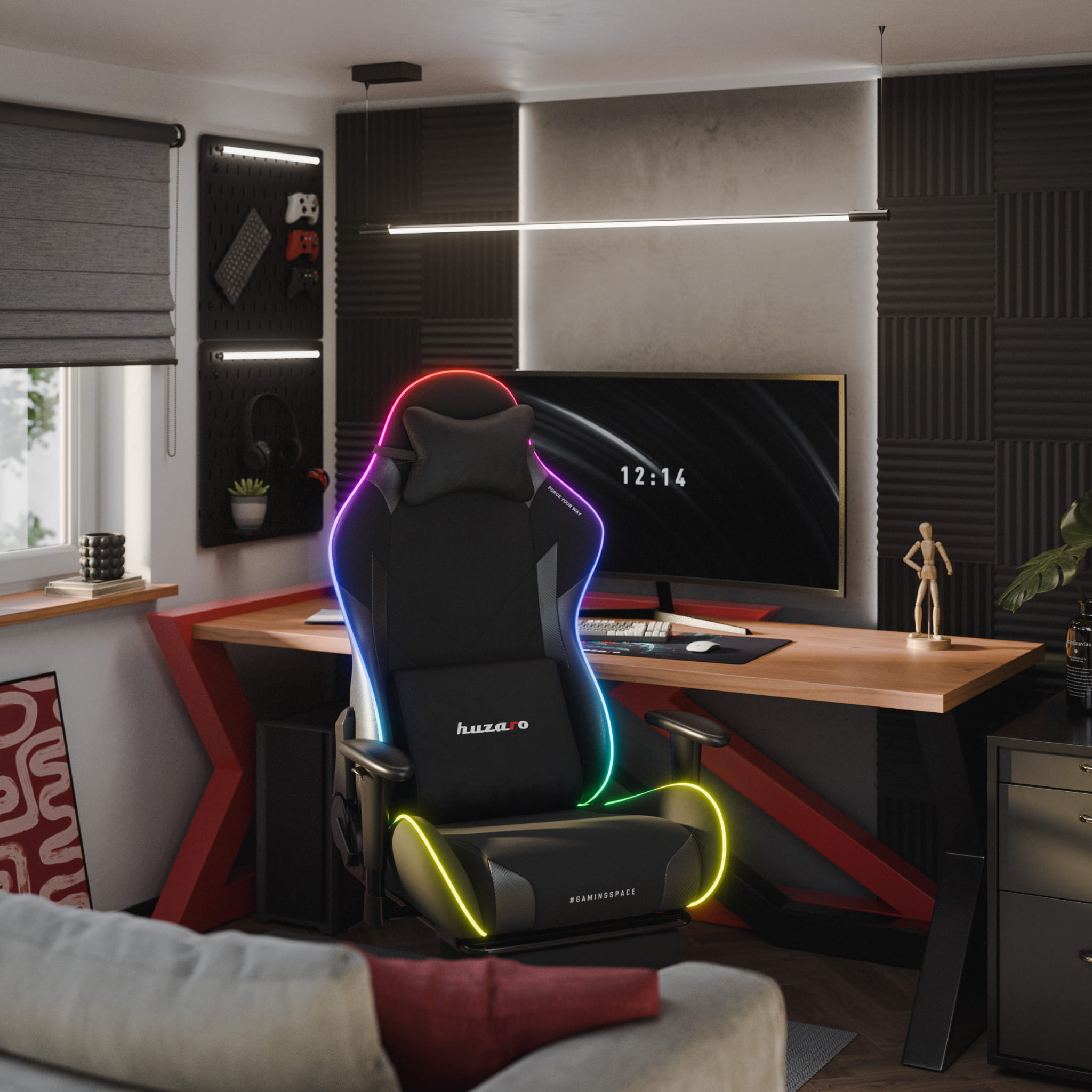 Poltrona da gaming LED Huzaro Force 5.7 Black RGB