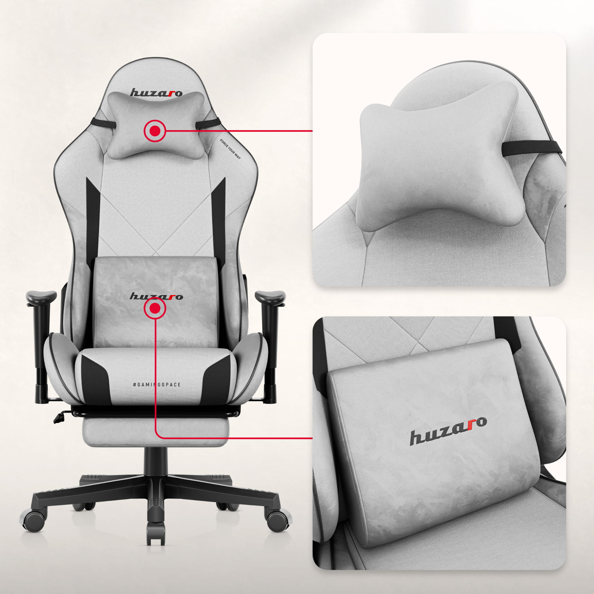Poltrona da gaming Huzaro Force 5.7 Grey