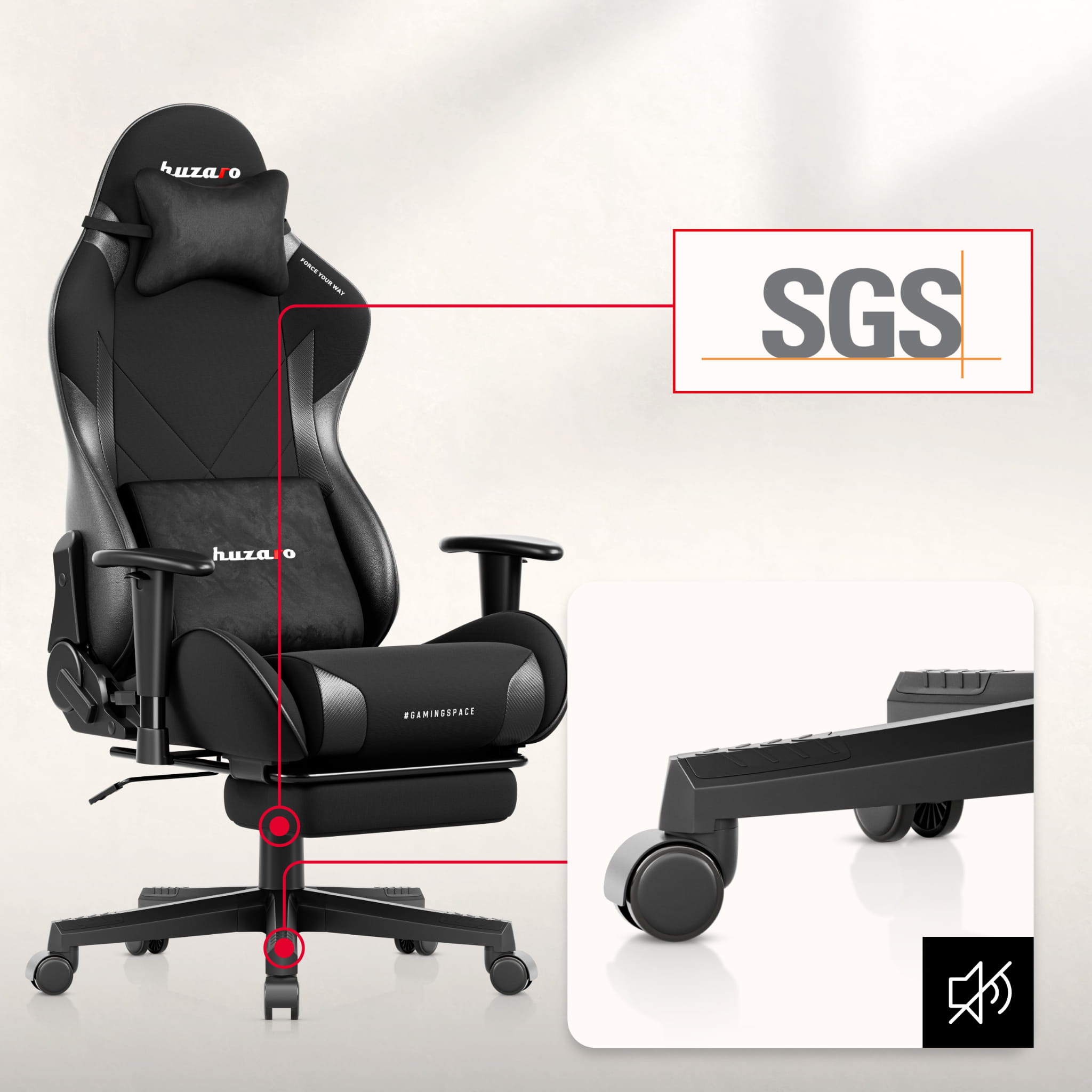 Poltrona da gaming Huzaro Force 5.7 Black