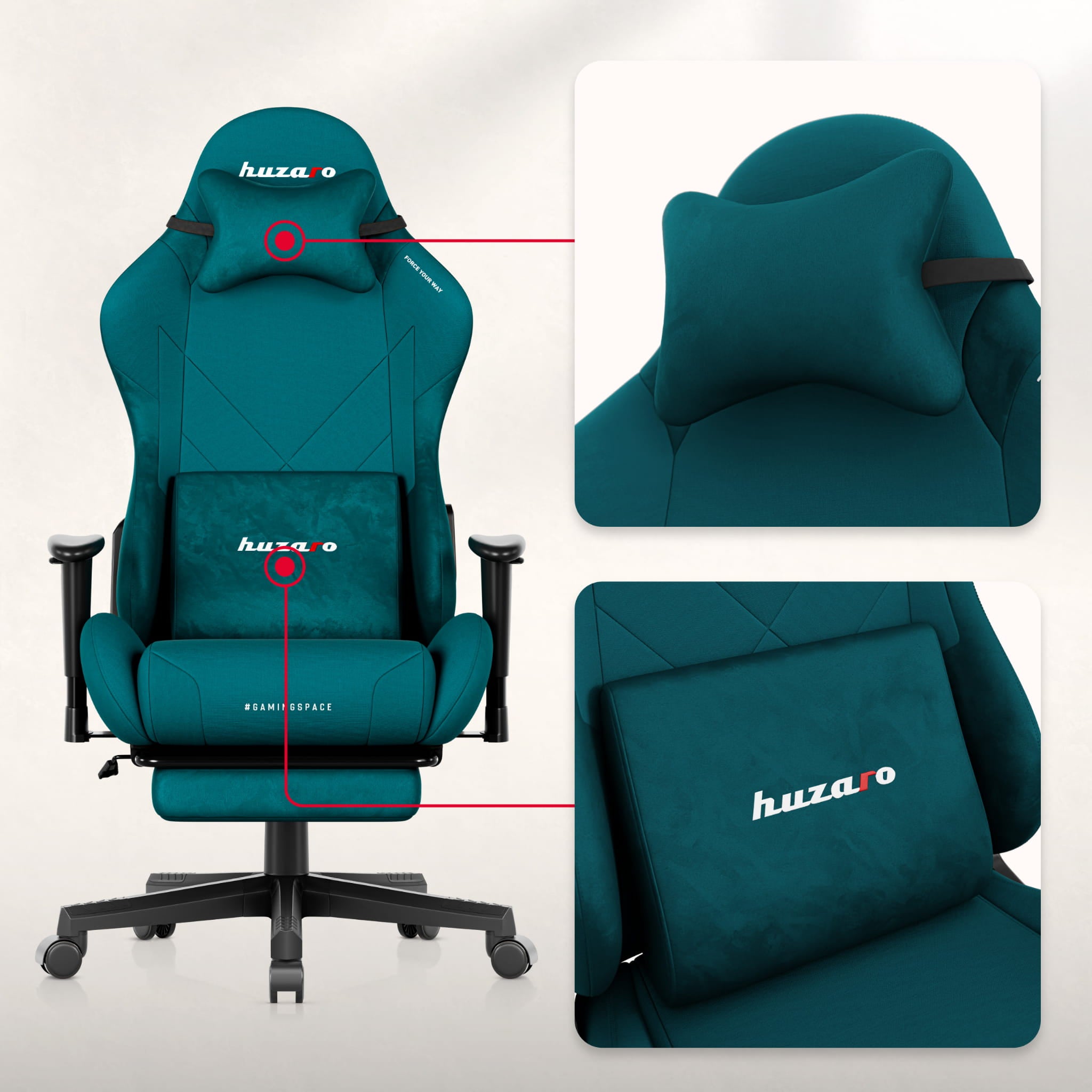 Poltrona da gaming Huzaro Force 5.7 Teal
