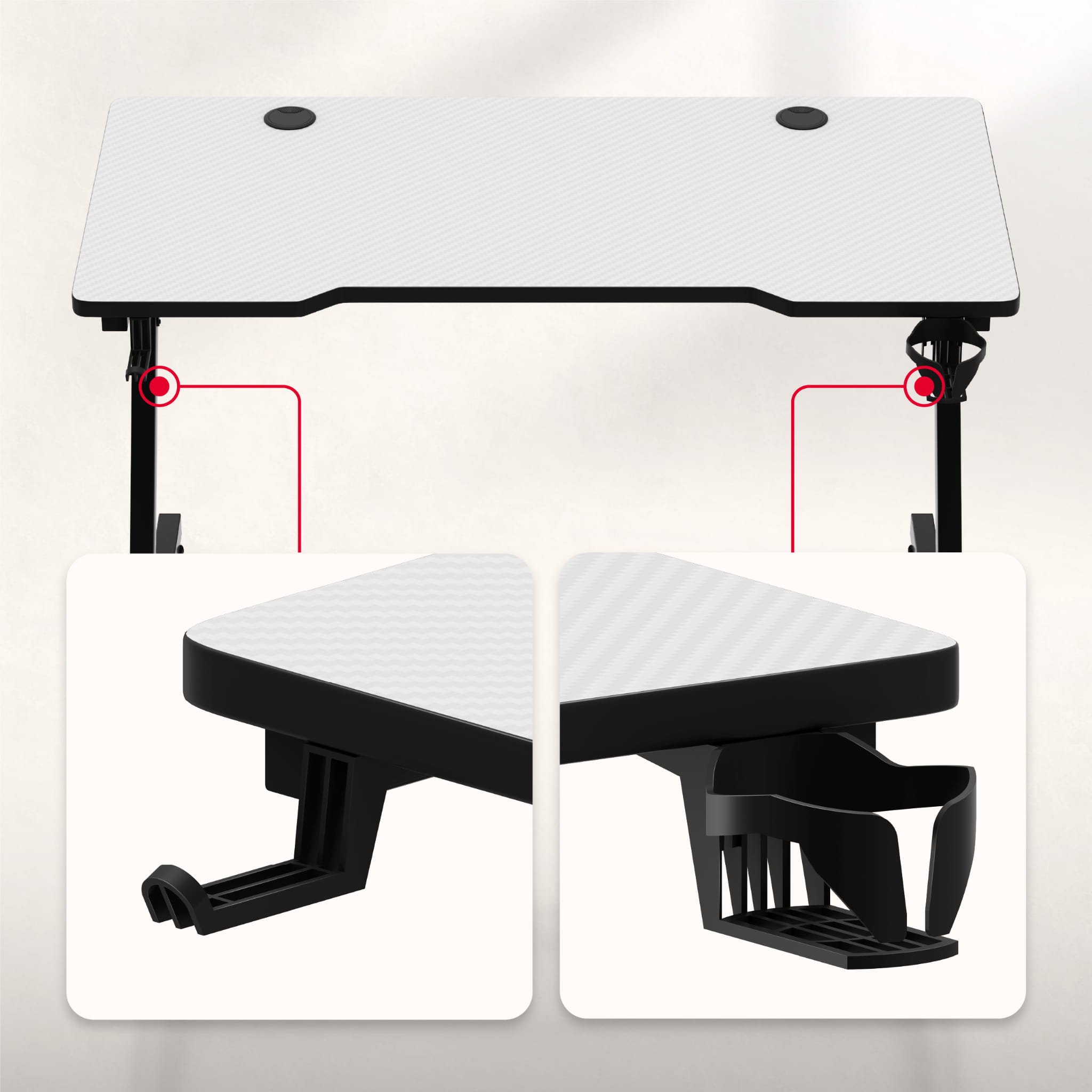 Scrivania da gaming Huzaro Hero 2.5 White 120 cm