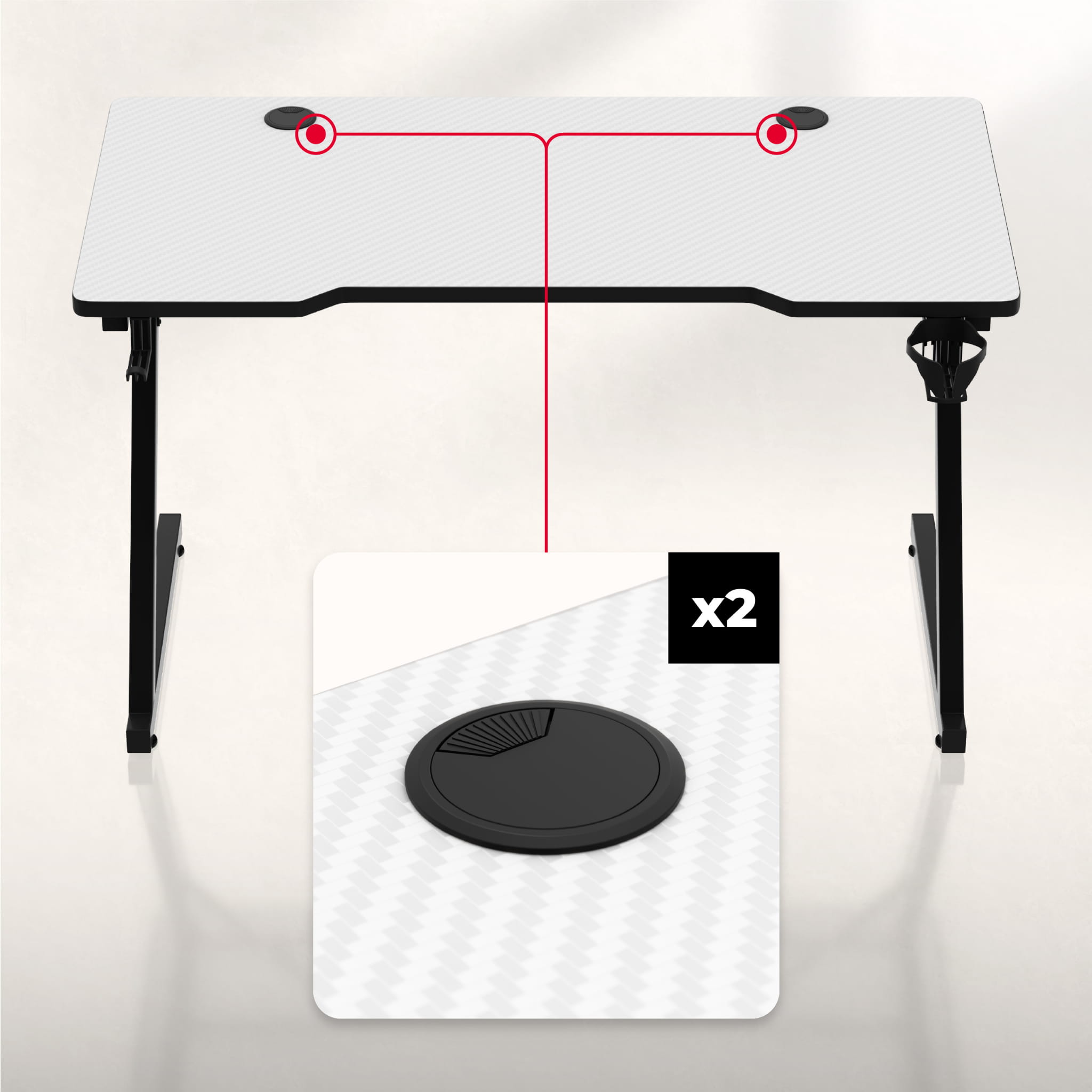 Scrivania da gaming Huzaro Hero 2.5 White 120 cm