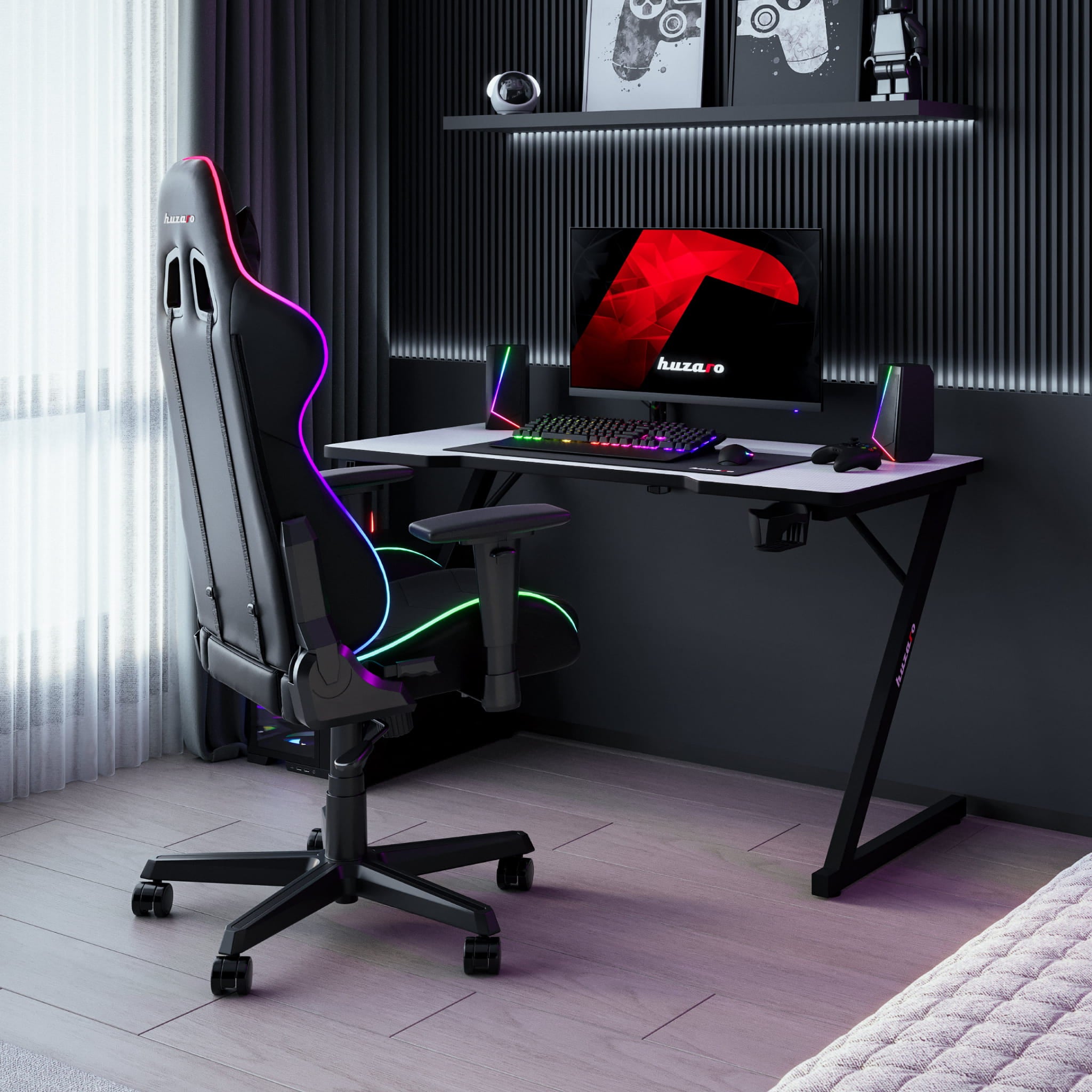 Scrivania da gaming Huzaro Hero 2.5 White 120 cm
