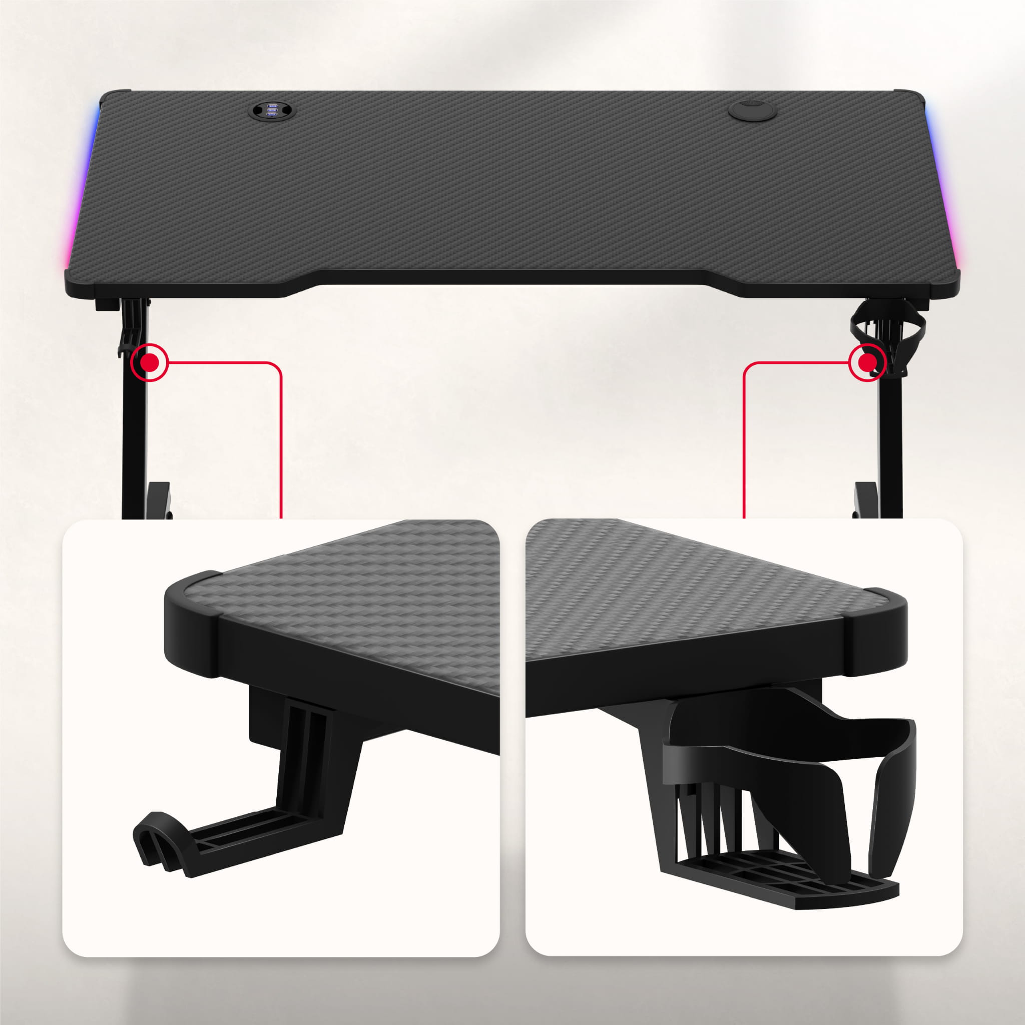 Scrivania da gaming Huzaro Hero 2.5 RGB LED 120 cm