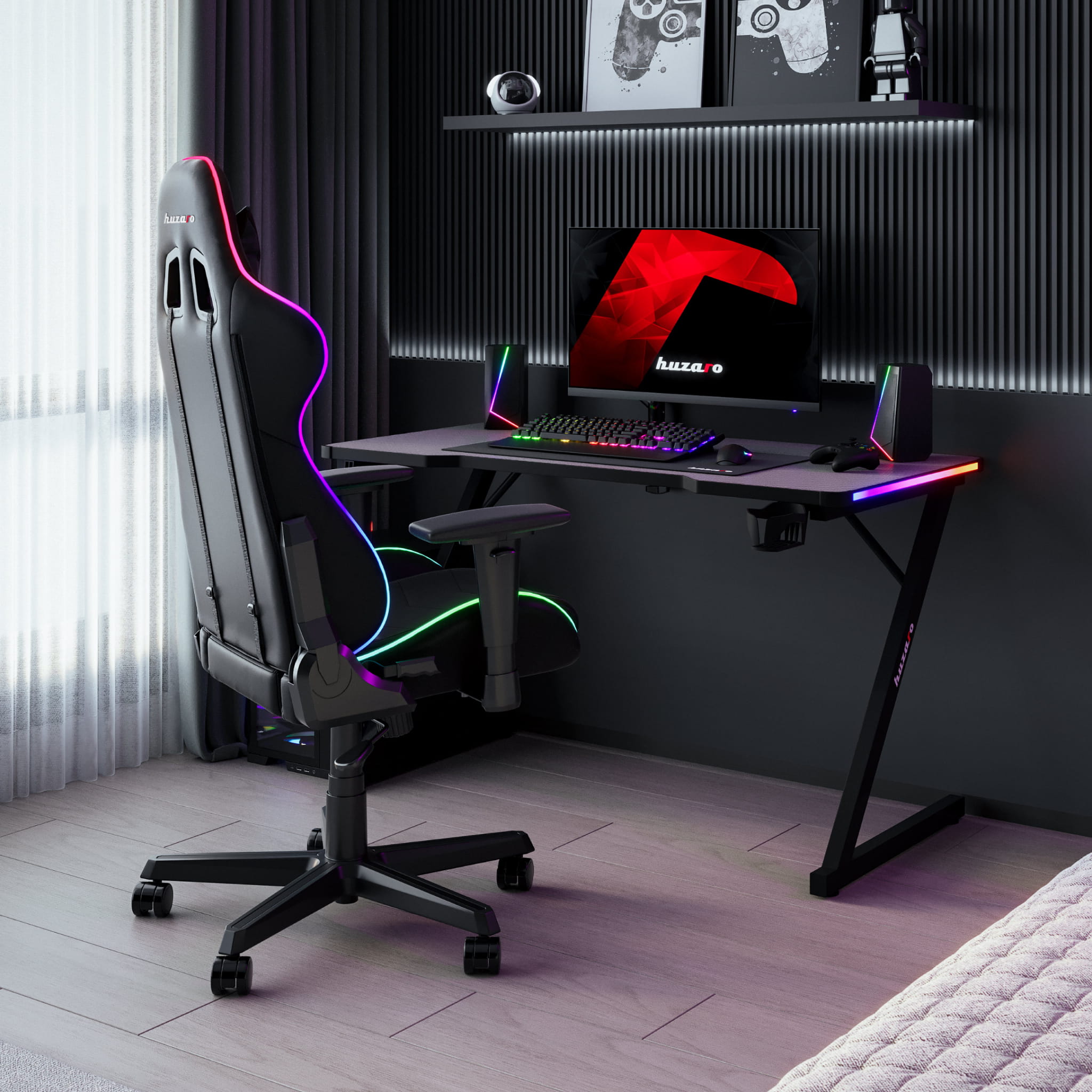 Scrivania da gaming Huzaro Hero 2.5 RGB LED 120 cm