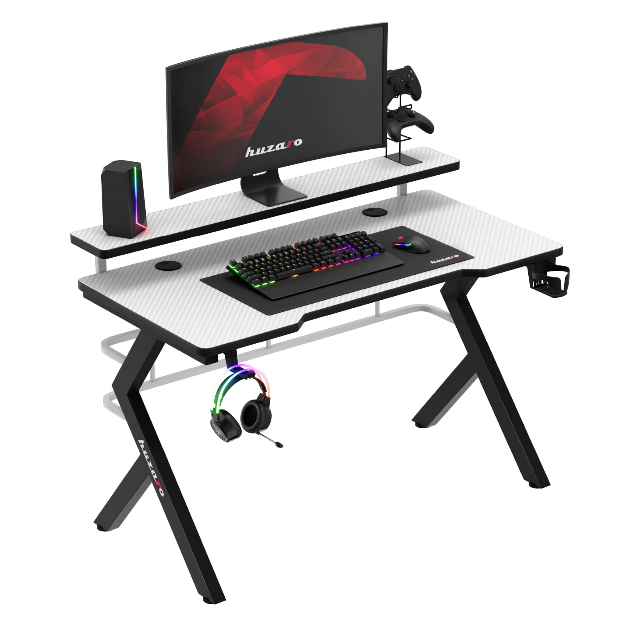 Scrivania da gaming Huzaro Hero 5.0 White 120 cm