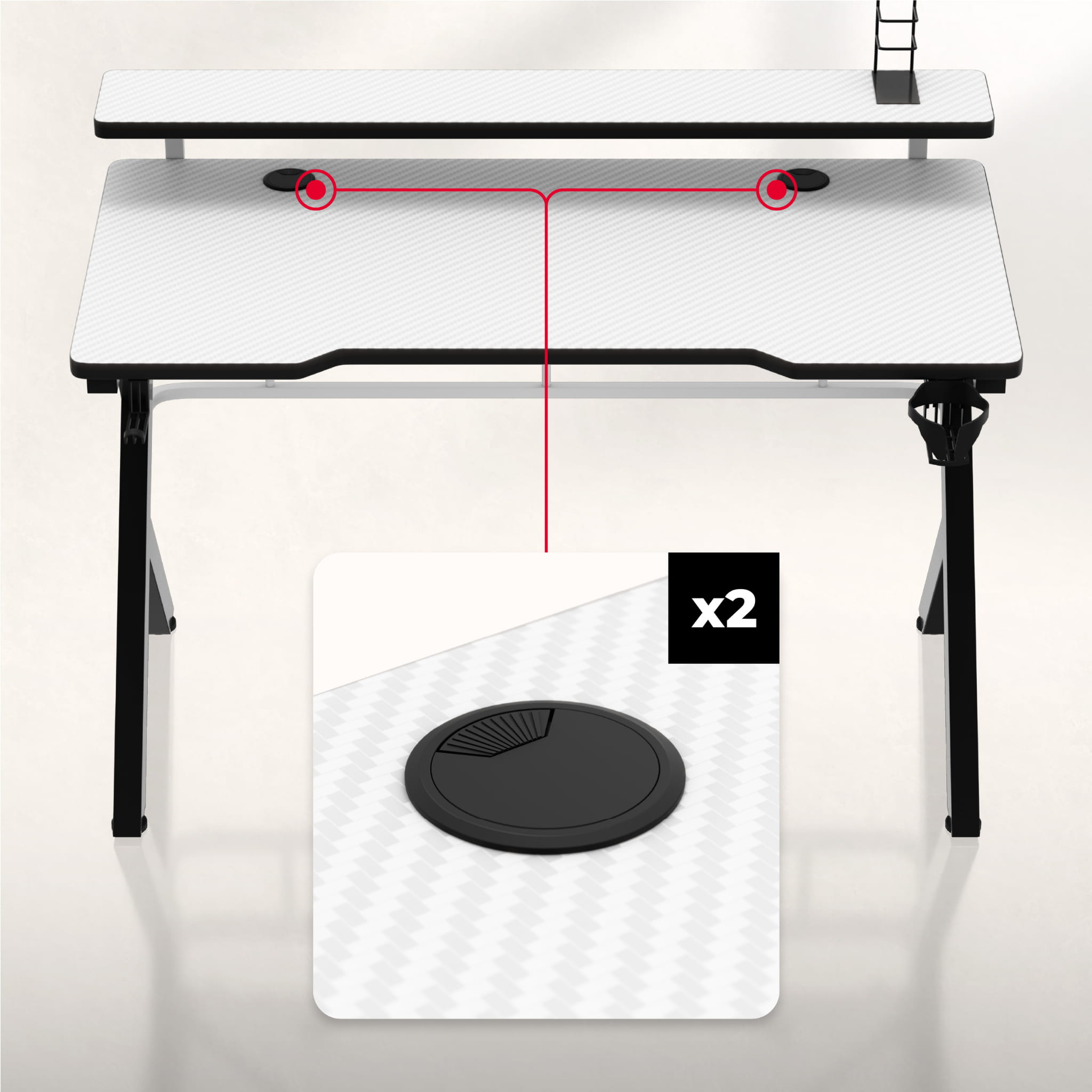 Scrivania da gaming Huzaro Hero 5.0 White 120 cm