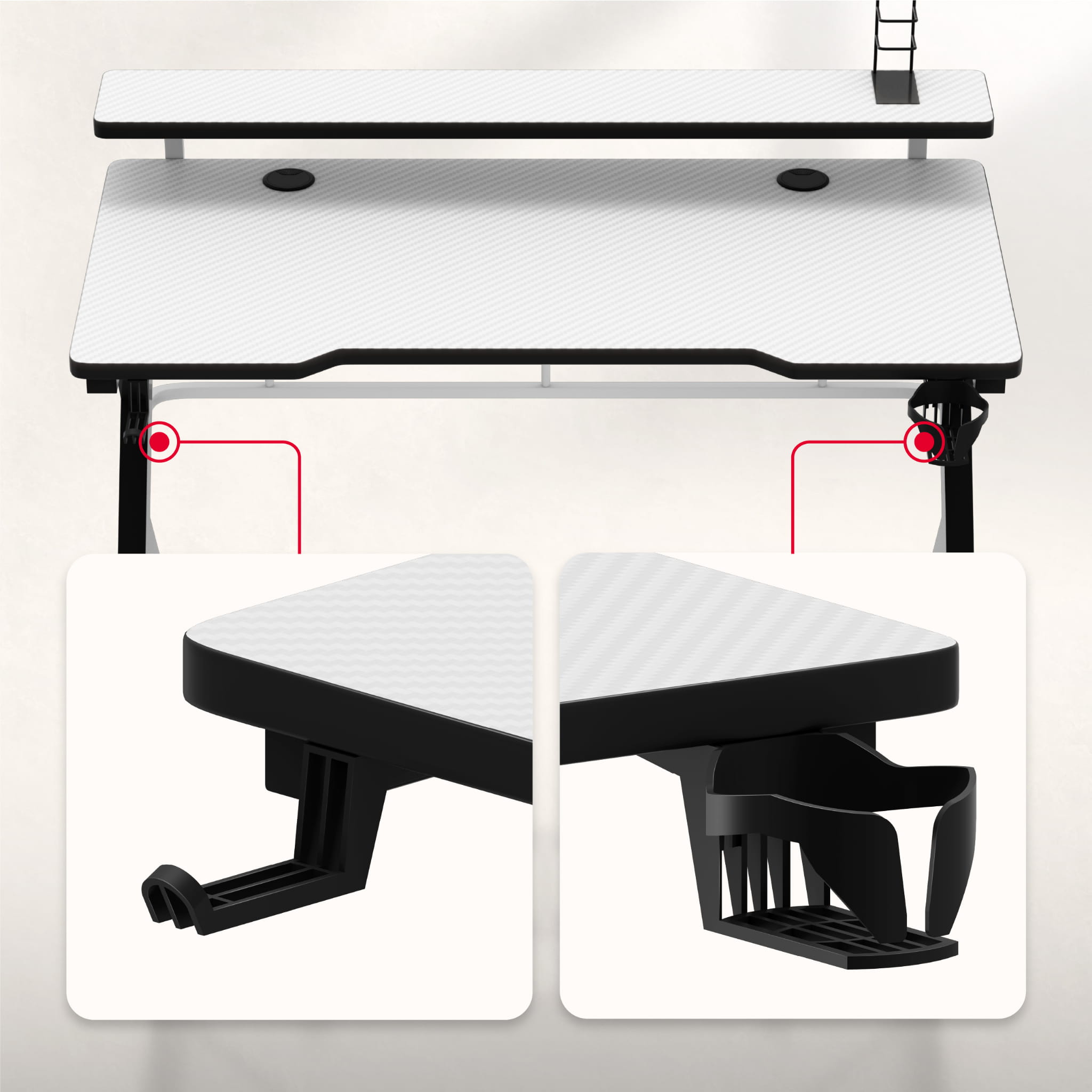 Scrivania da gaming Huzaro Hero 5.0 White 120 cm