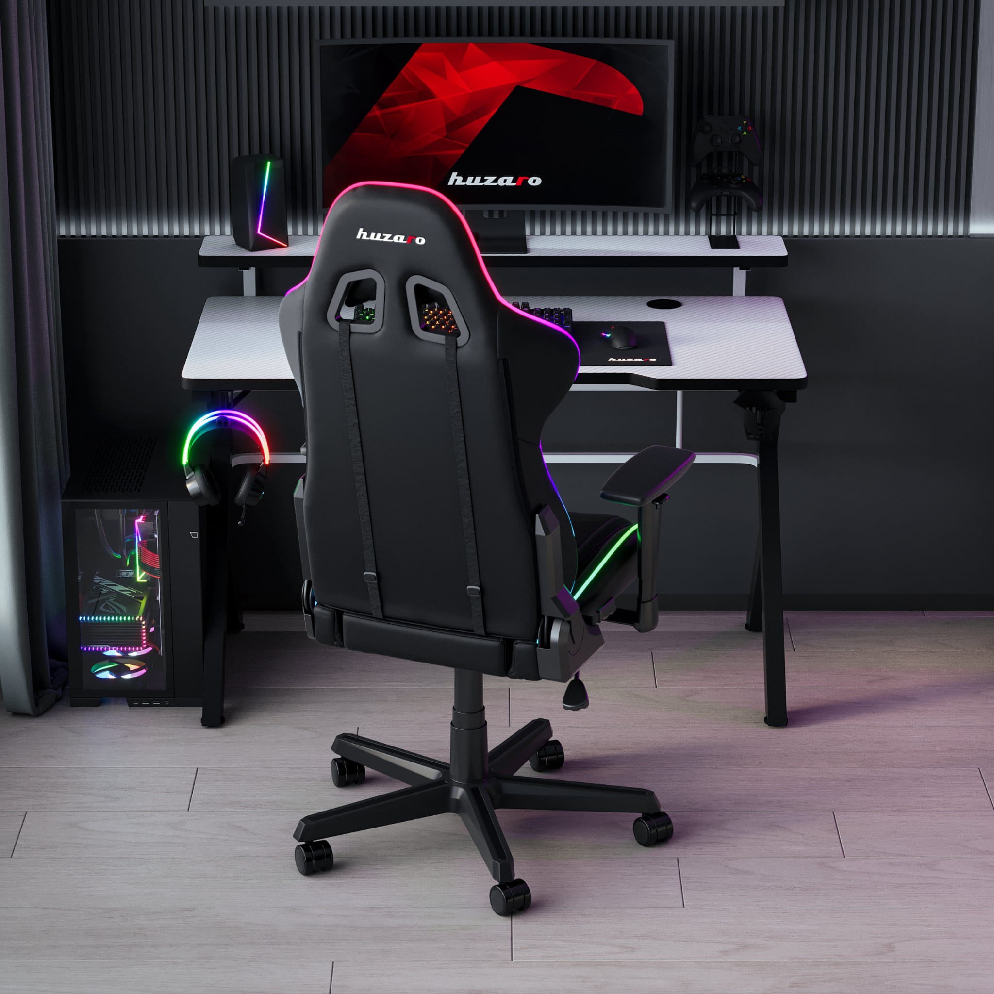 Scrivania da gaming Huzaro Hero 5.0 White 120 cm