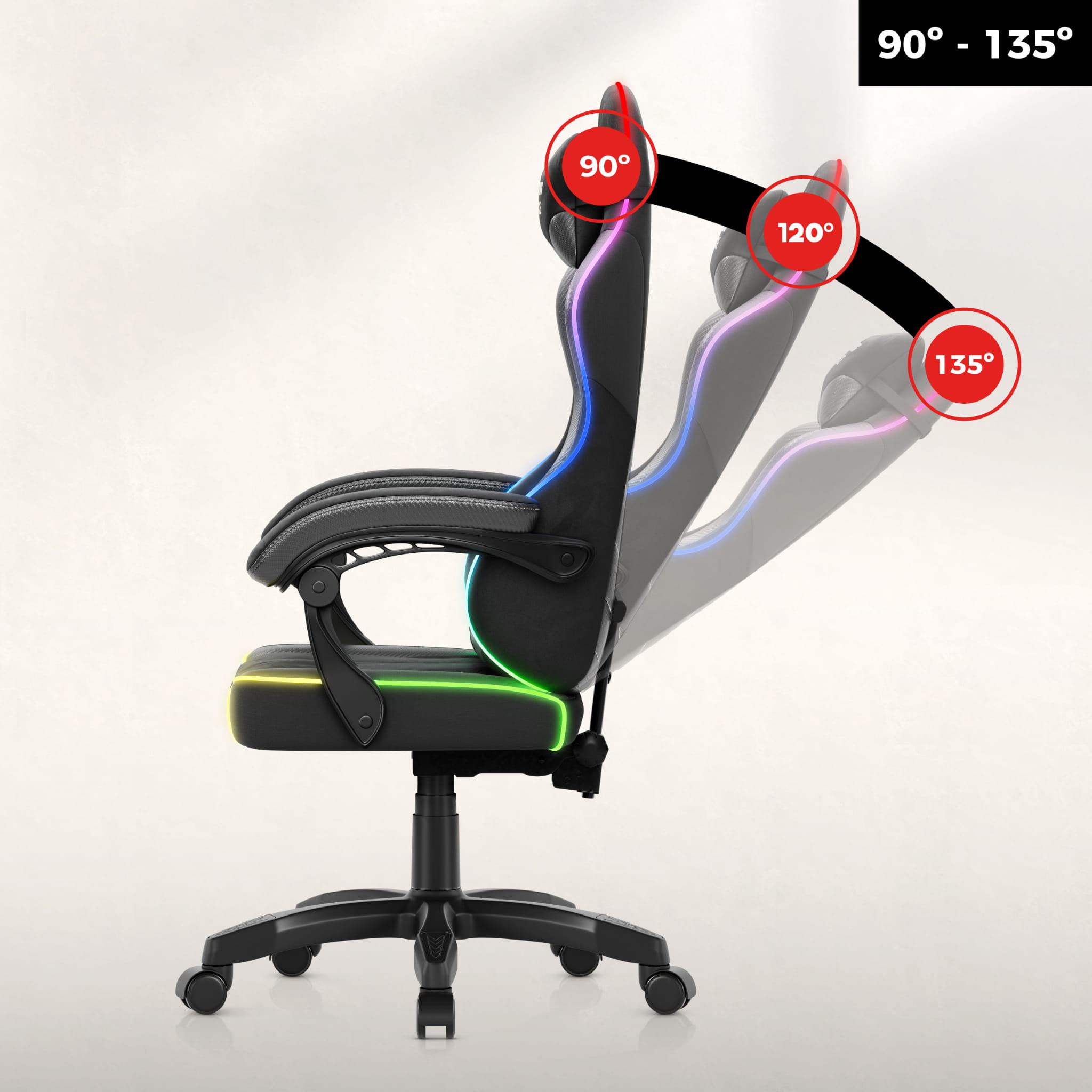 Poltrona da gaming in velluto Huzaro Force 2.7 RGB Black