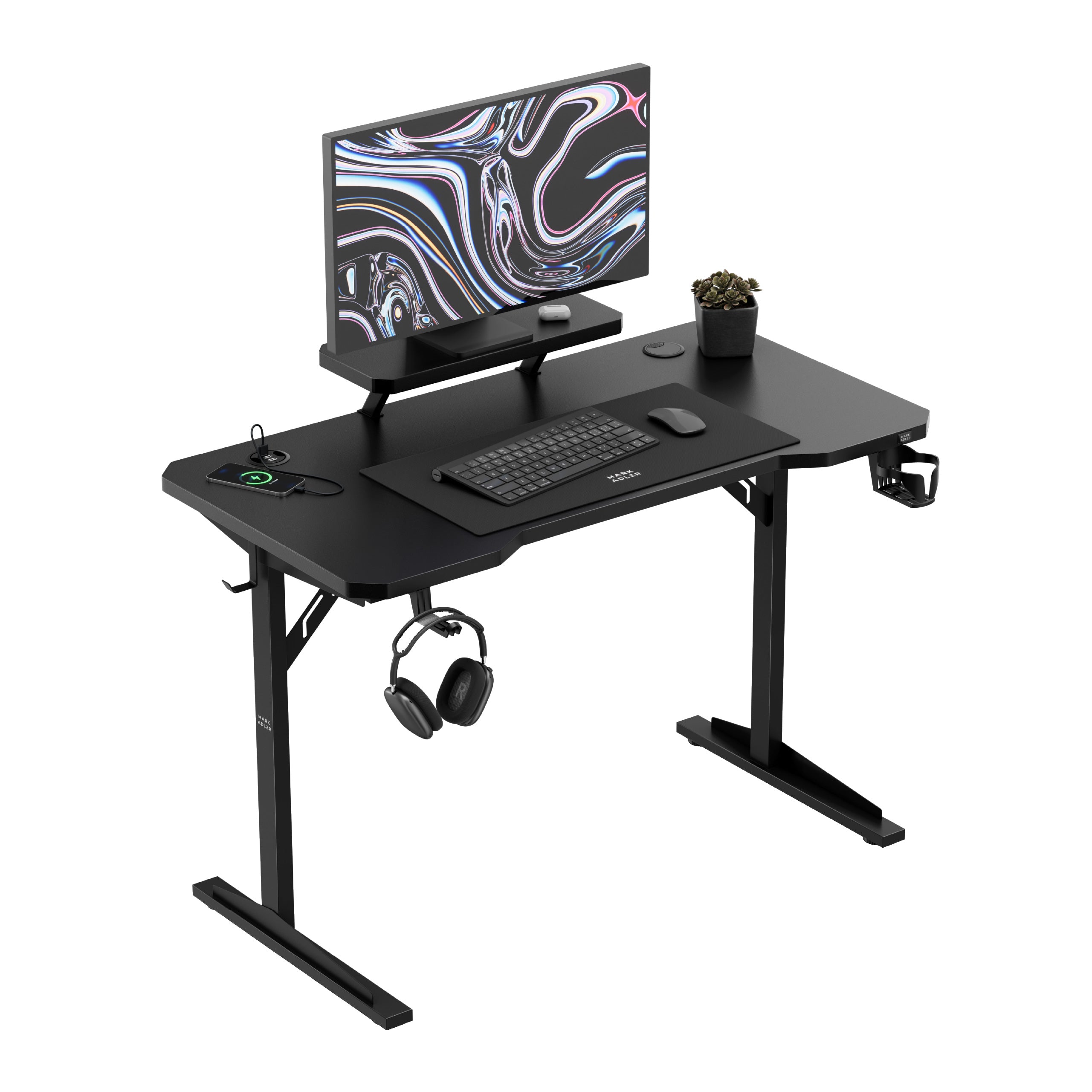 Scrivania per computer con ripiano Mark Adler Leader 5.1 Black  115 cm