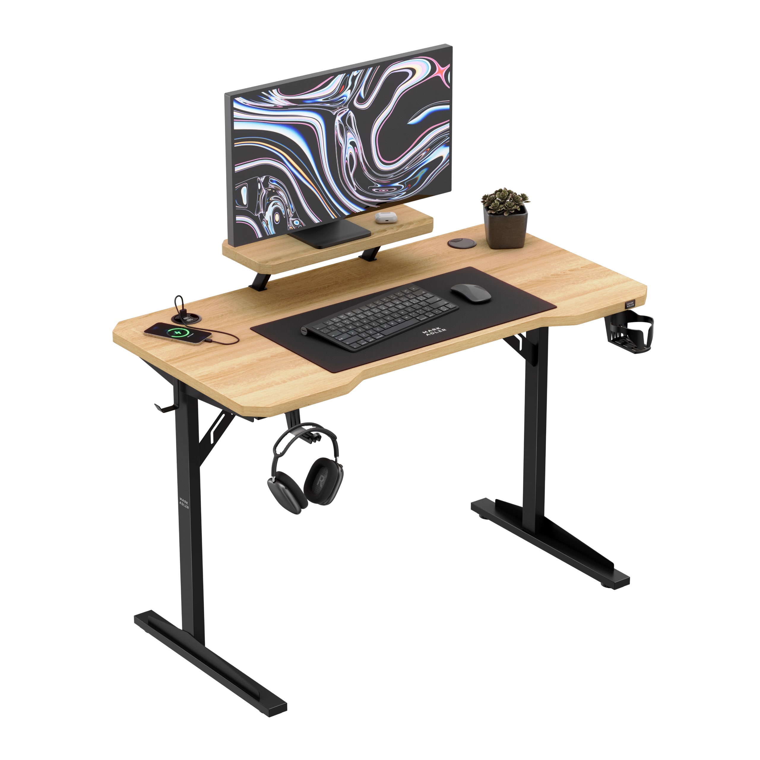 Scrivania per computer con ripiano Mark Adler Leader 5.1 Oak  115 cm