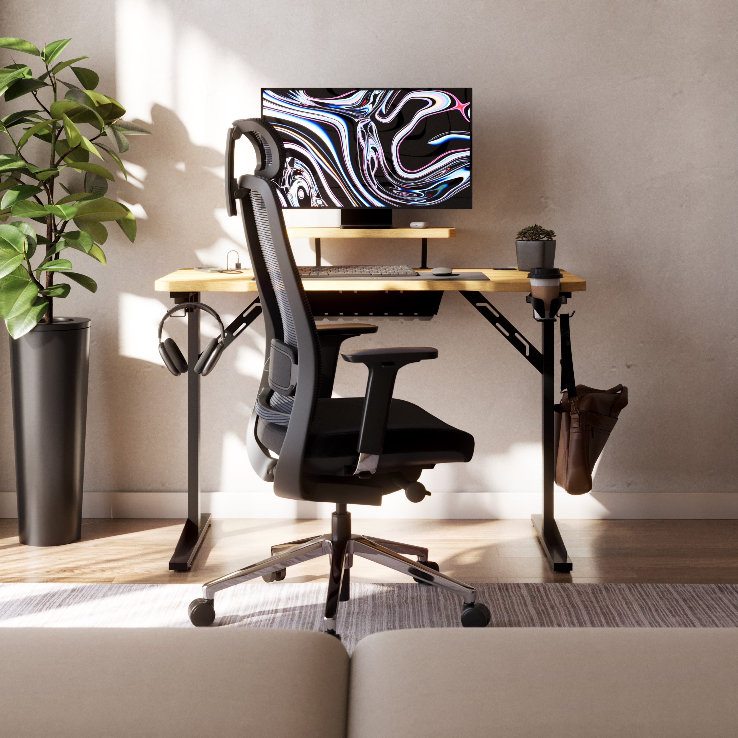 Scrivania per computer con ripiano Mark Adler Leader 5.1 Oak  115 cm
