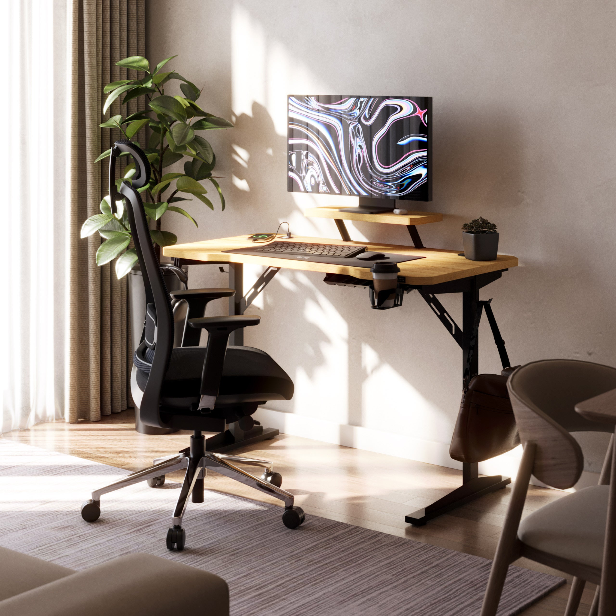 Scrivania per computer con ripiano Mark Adler Leader 5.1 Oak  115 cm