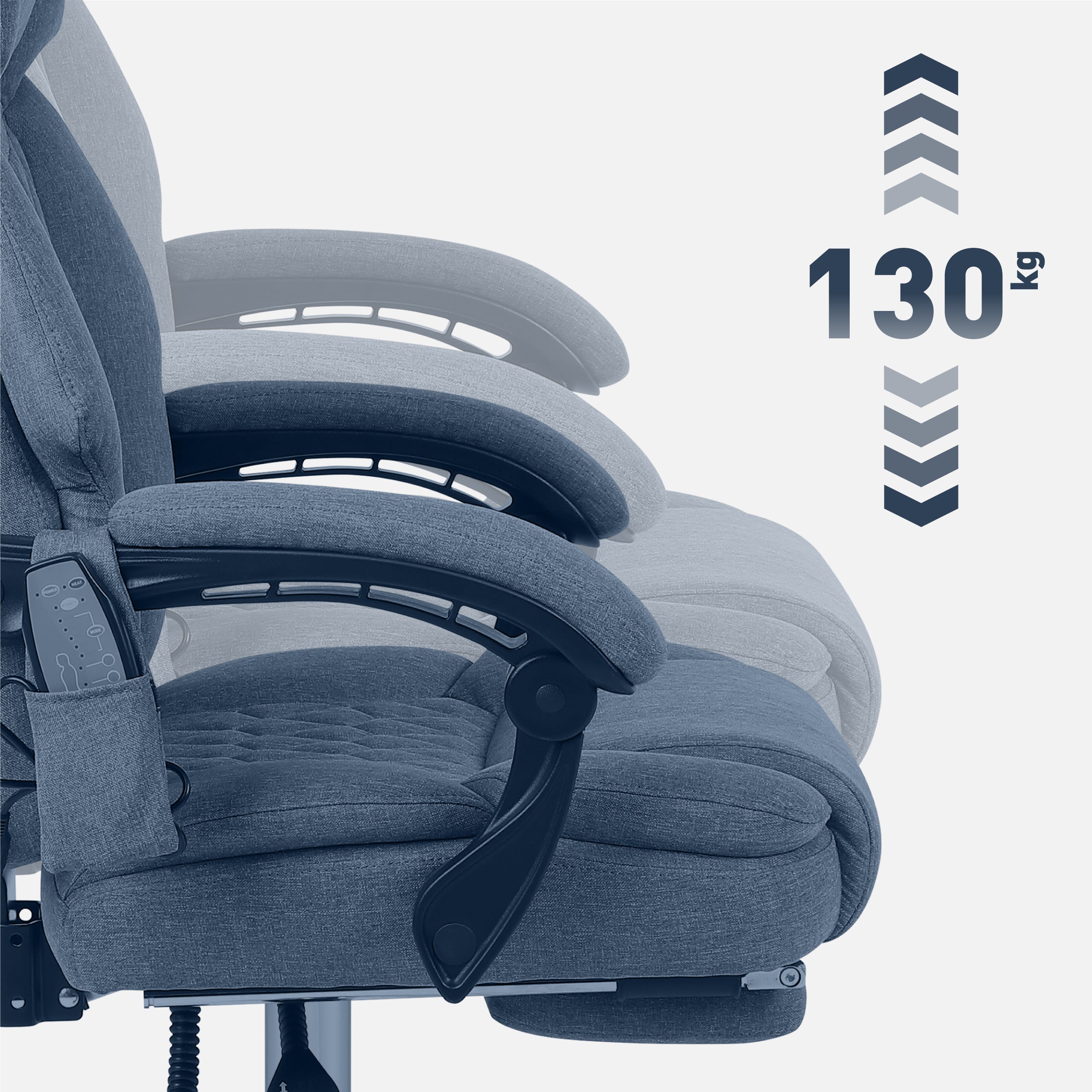 Poltrona da ufficio con funzione massaggio e poggiapiedi Mark Adler Boss 6.0 Grey