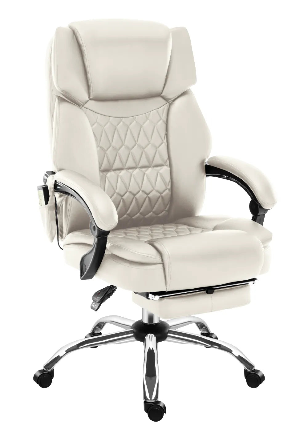 Poltrona da ufficio con funzione massaggio e poggiapiedi Mark Adler Boss 6.0 Beige