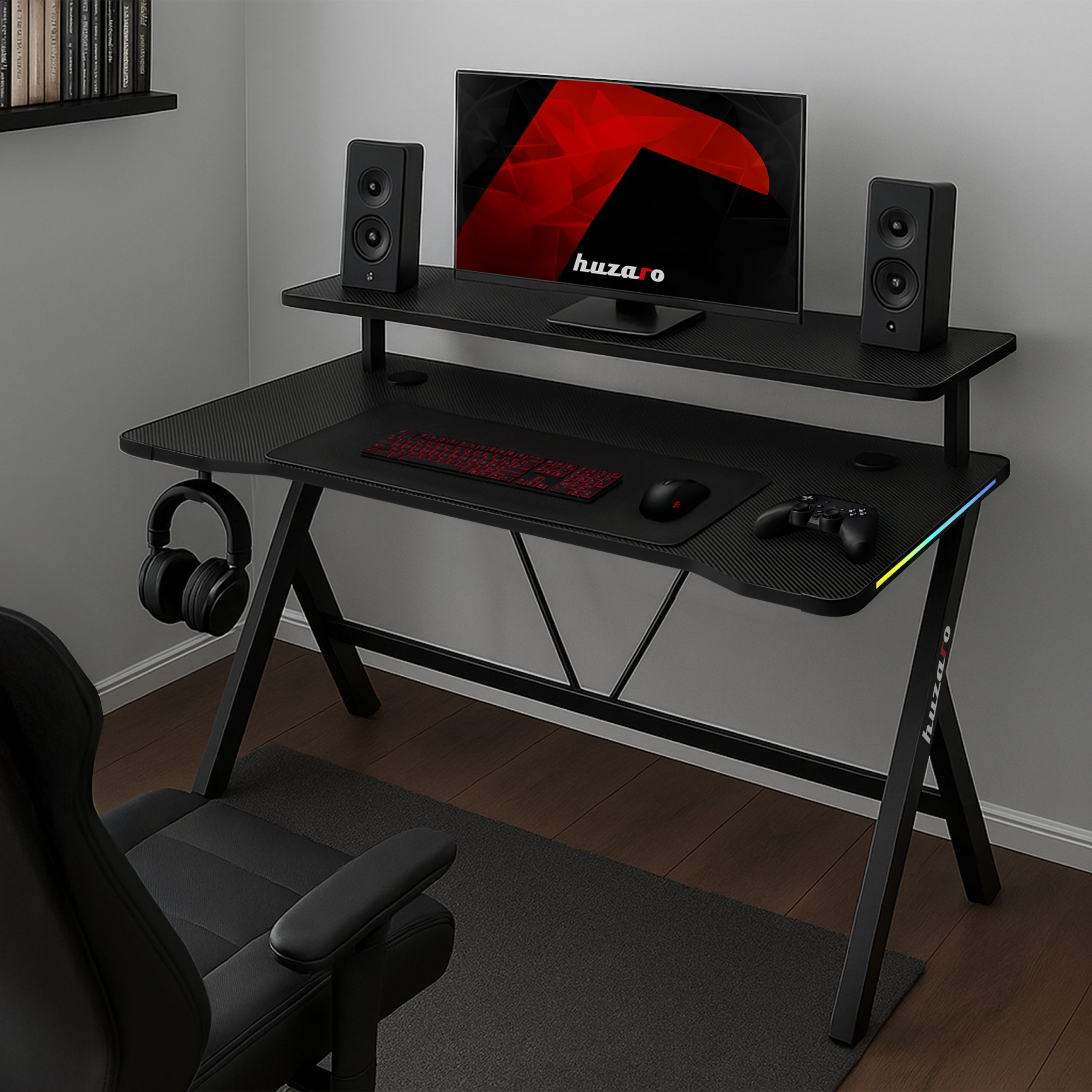 Scrivania da gaming LED Huzaro Hero 1.9 RGB  120 cm