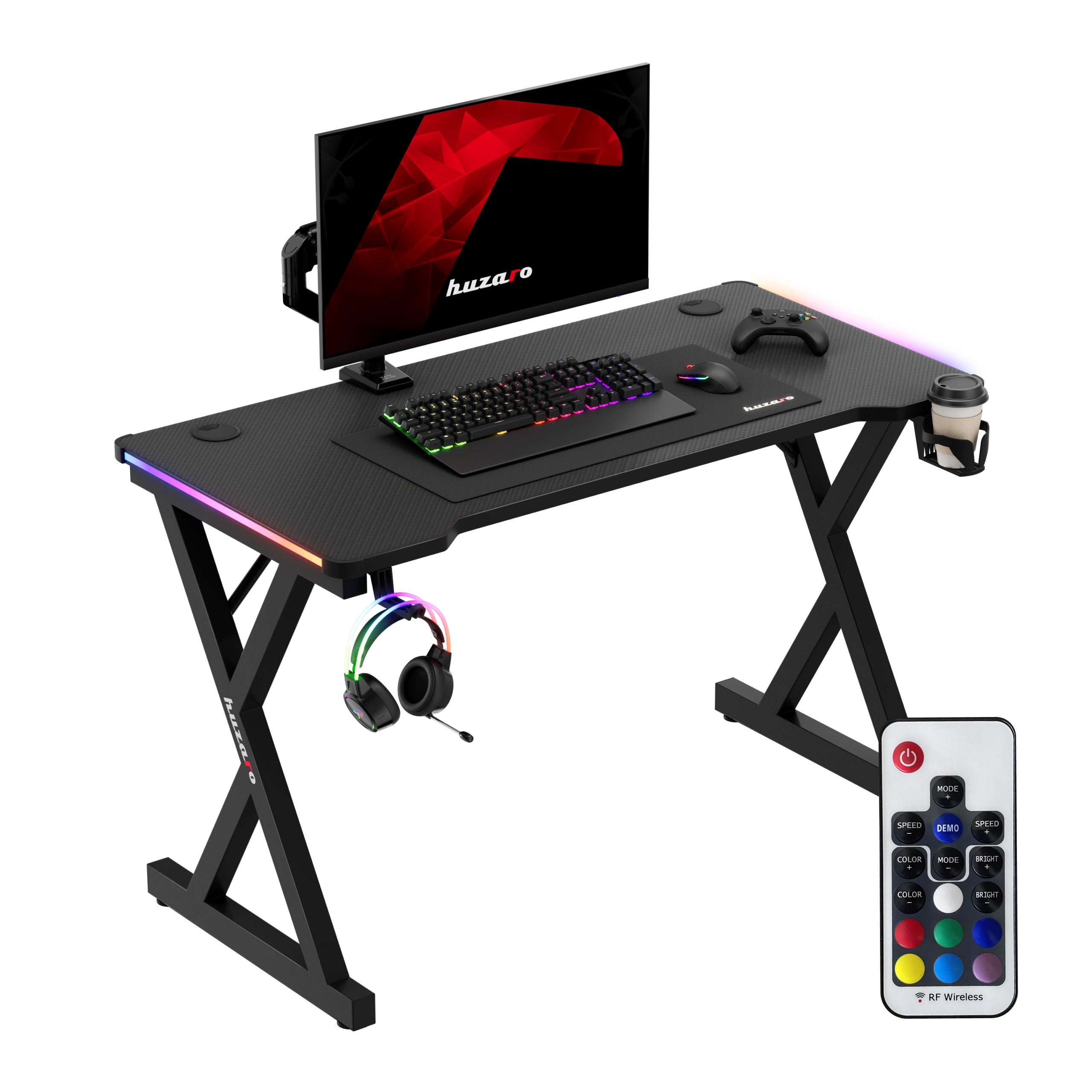 Scrivania da gaming LED Huzaro Hero 2.3 RGB da 120 cm