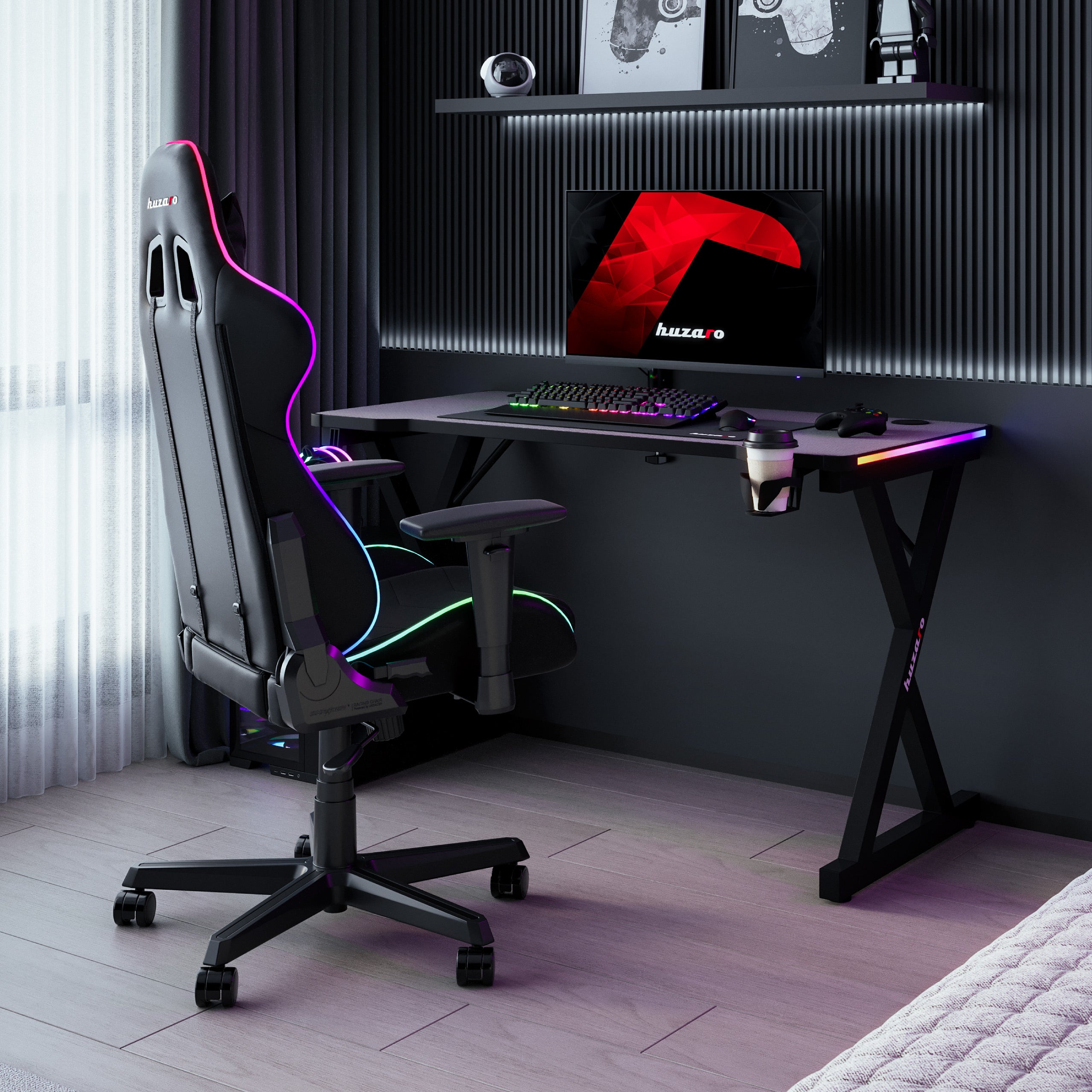 Scrivania da gaming LED Huzaro Hero 2.3 RGB da 120 cm