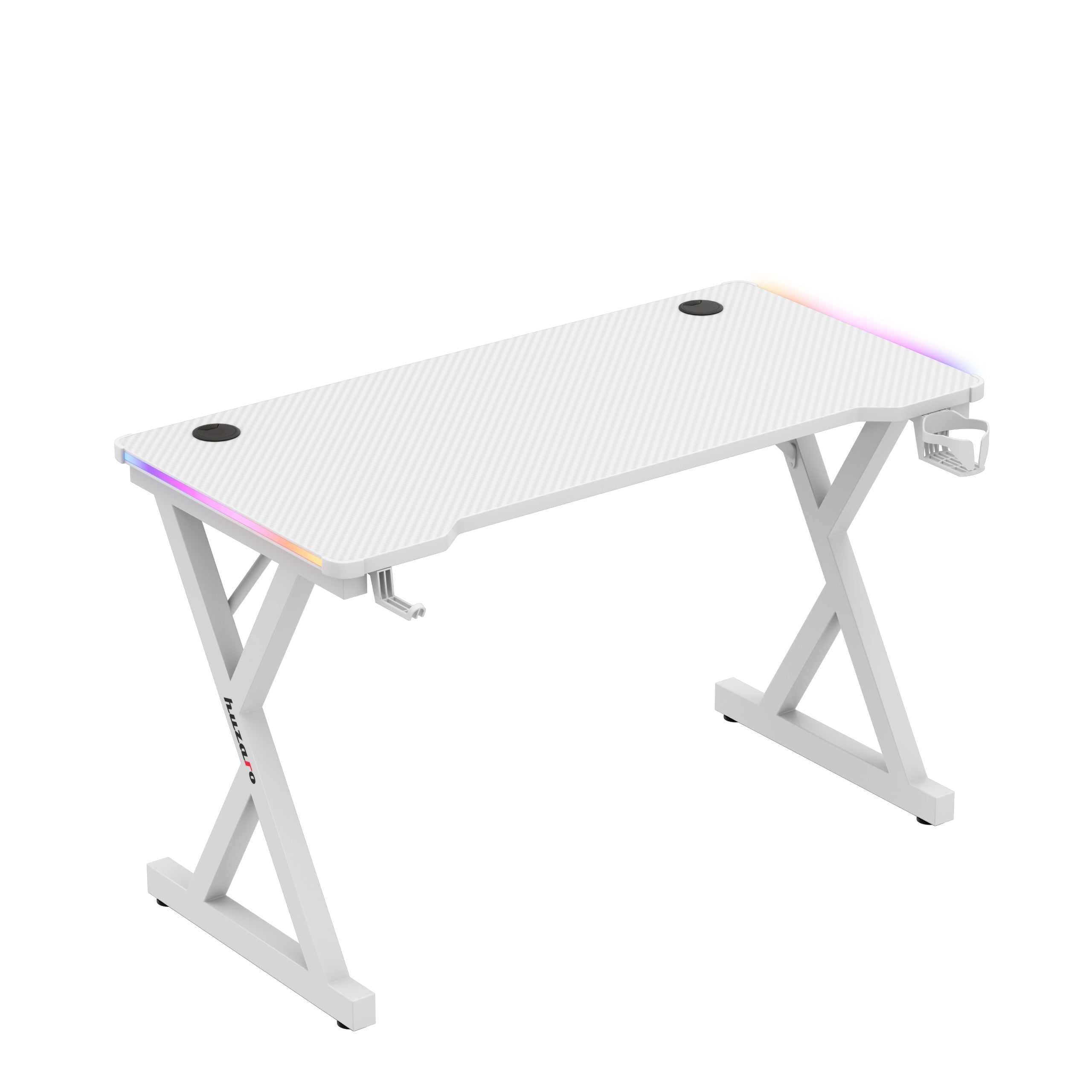 Scrivania da gaming LED Huzaro Hero 2.3 RGB White 120 cm