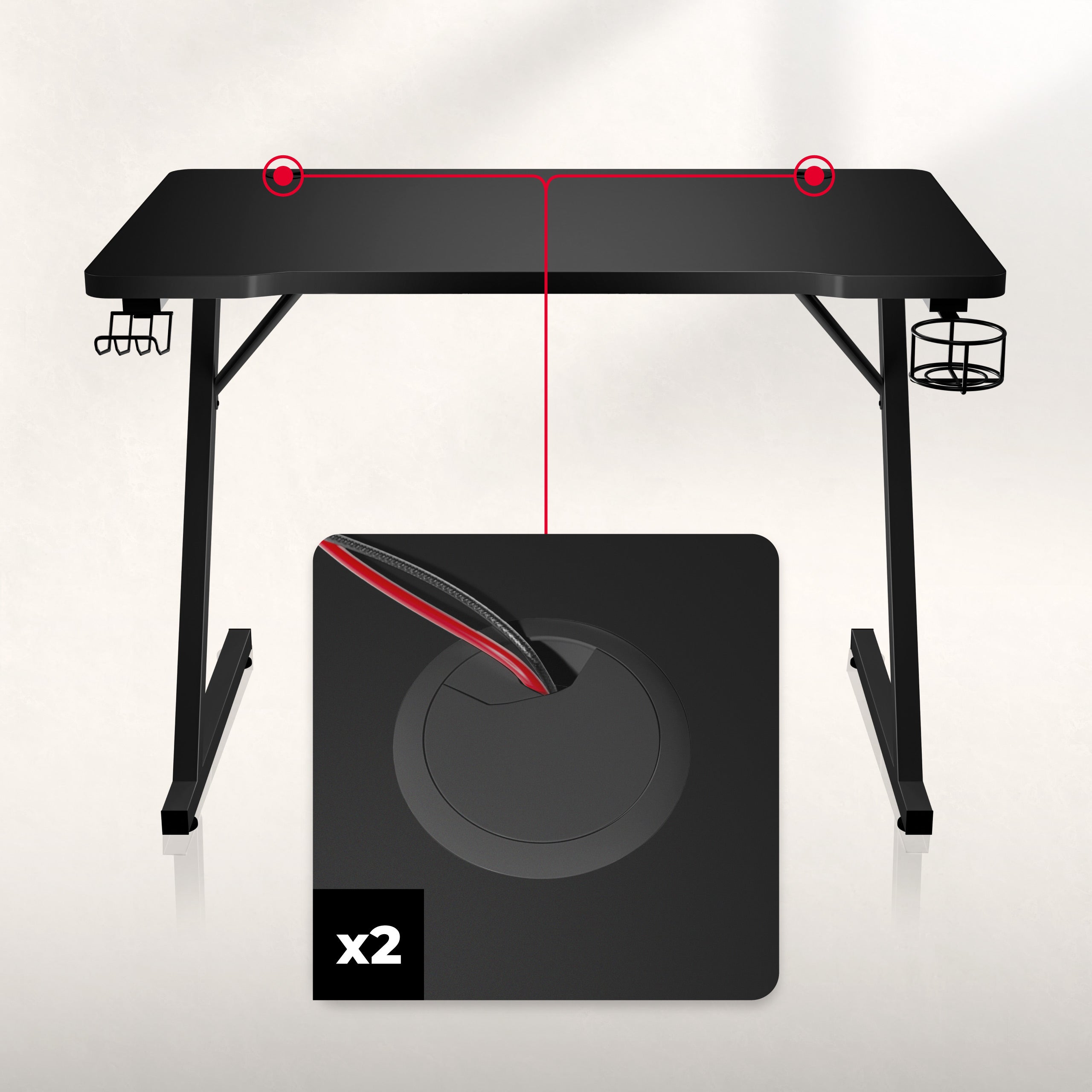 Scrivania da gaming Huzaro Hero 1.8 Black 100 cm