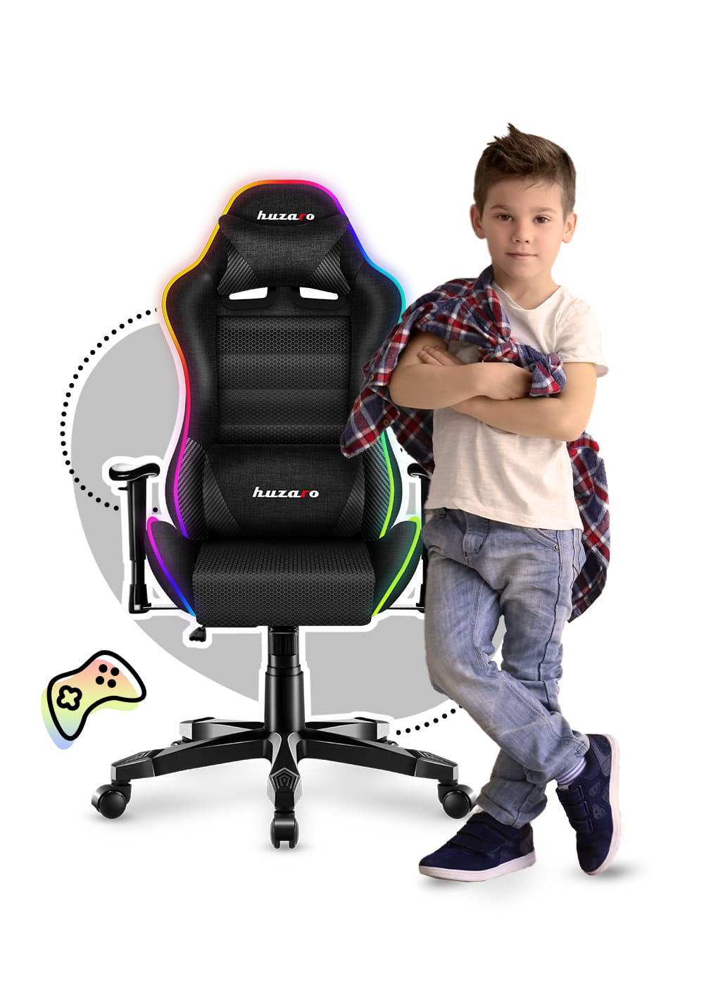 Poltrona da gaming per bambini HUZARO RANGER 6.0 RGB Mesh