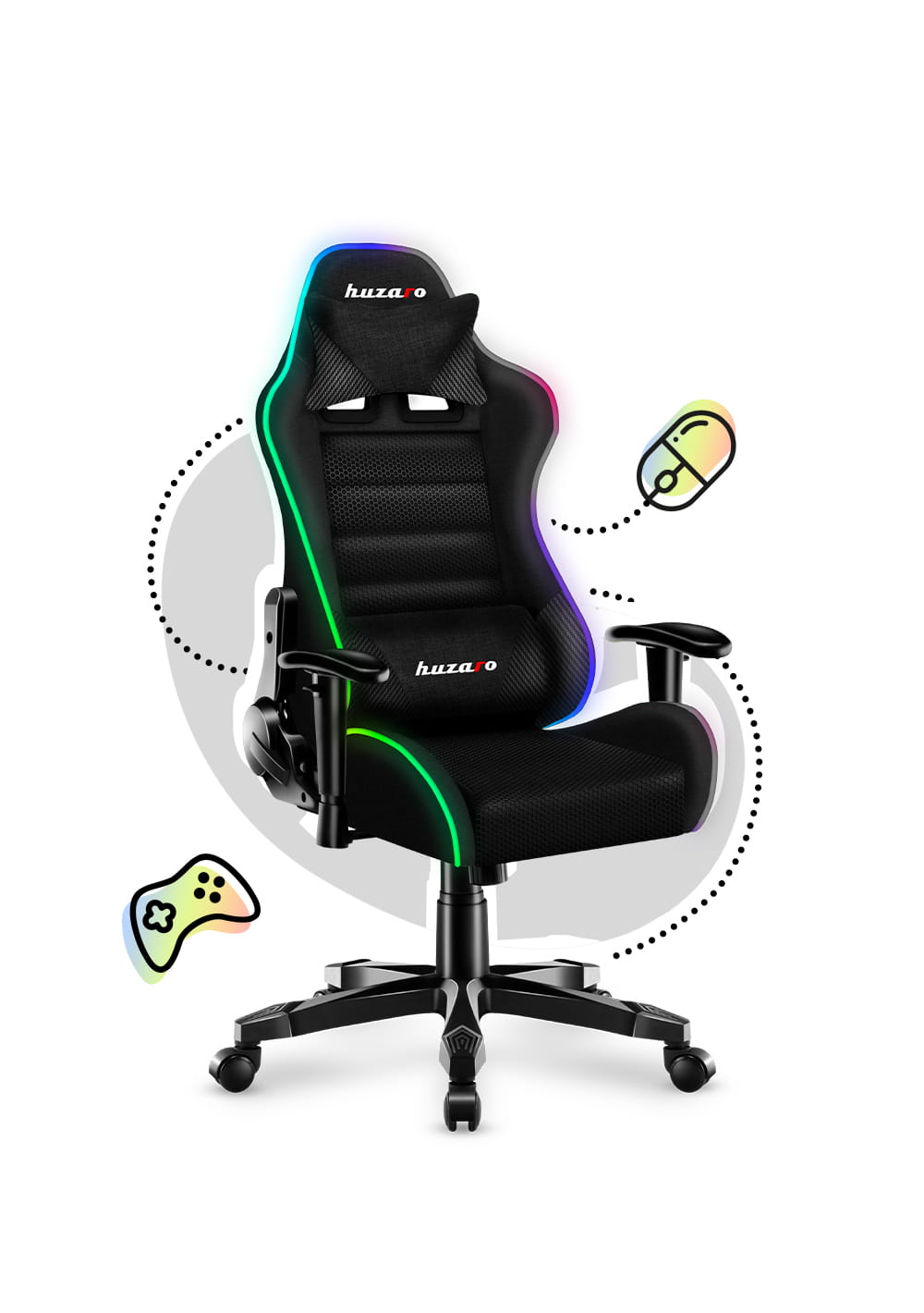 Poltrona da gaming per bambini HUZARO RANGER 6.0 RGB Mesh