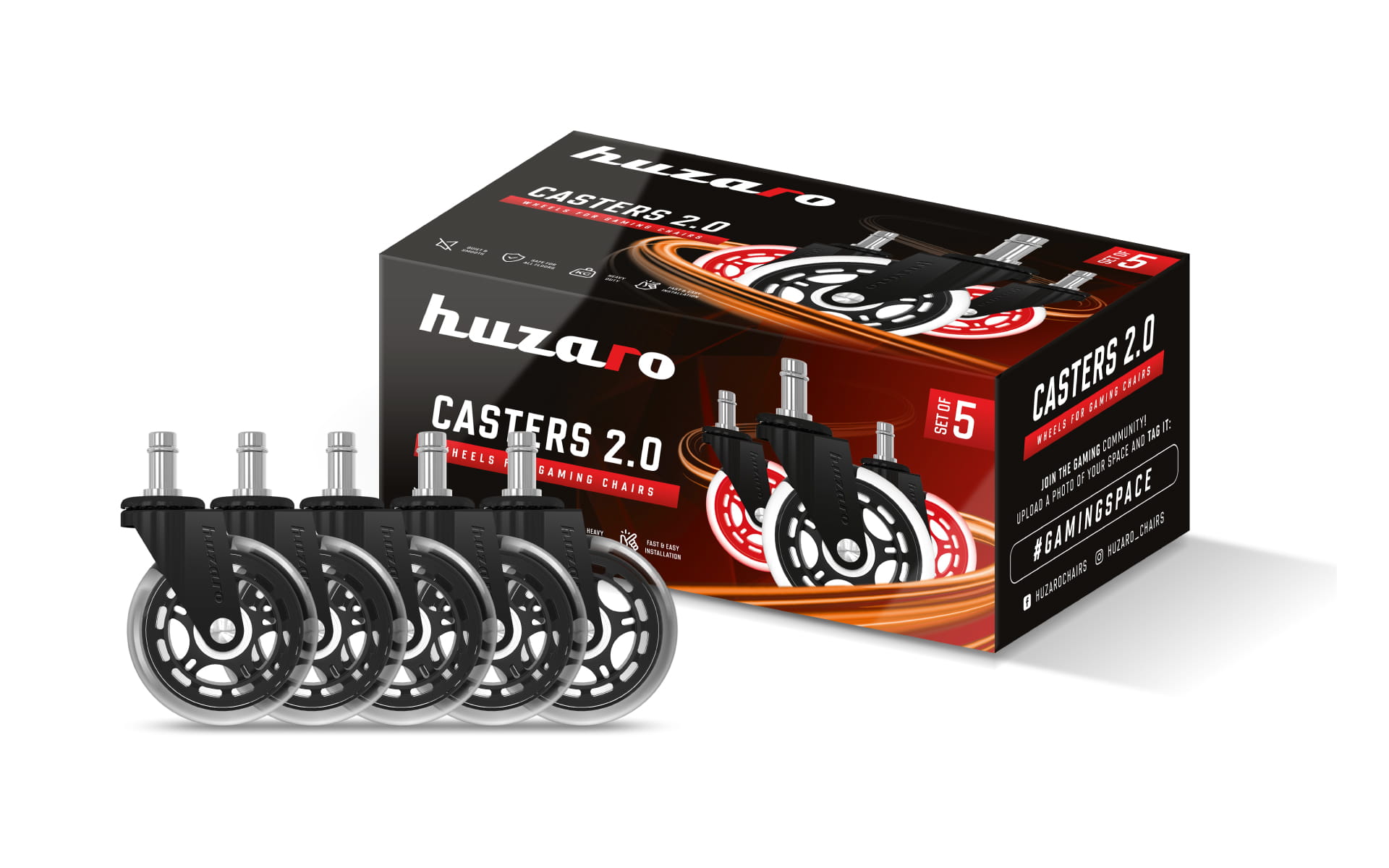 Rotelle per poltrona Casters 2.0 Black