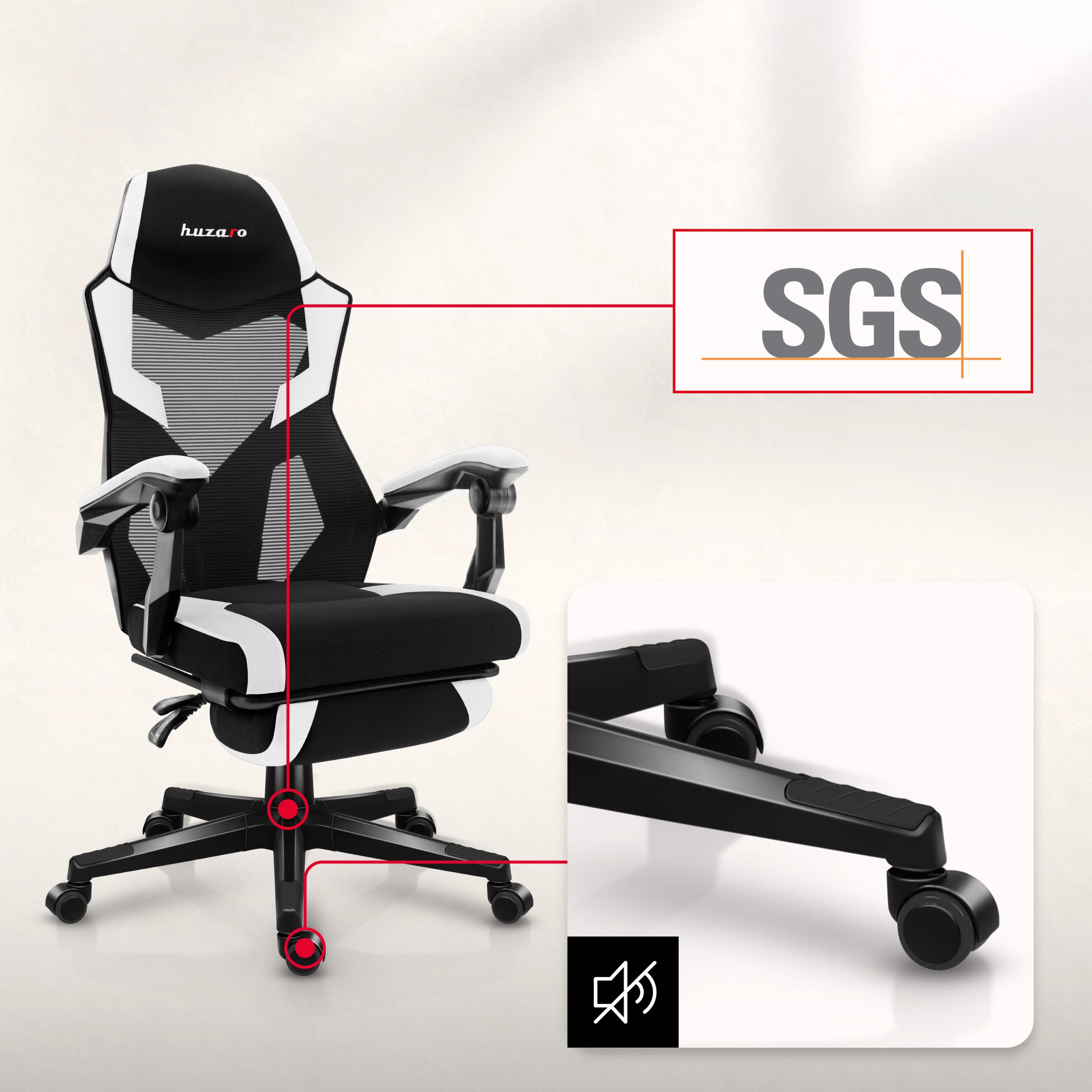 Poltrona da gaming Huzaro Combat 3.1 White