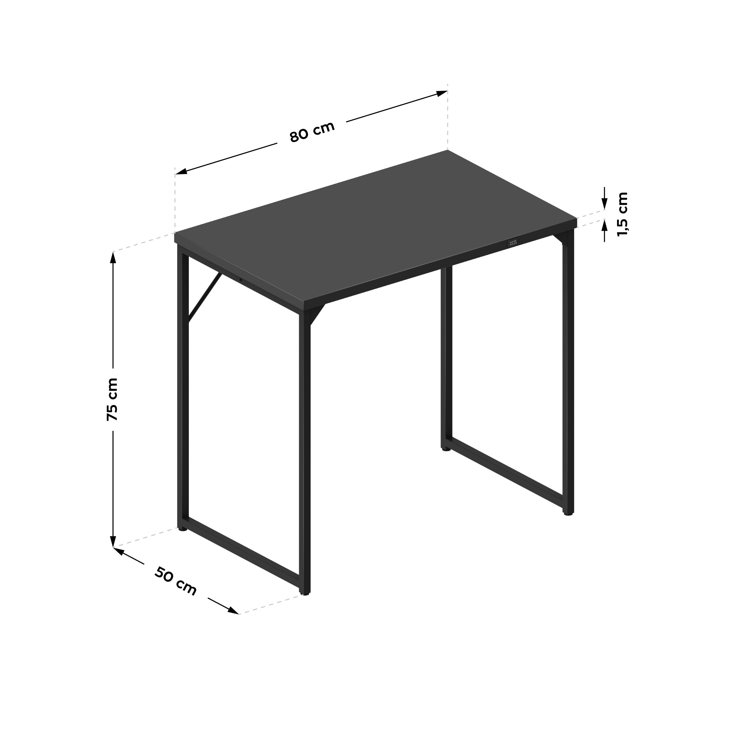 Scrivania piccola Mark Adler Leader 1.3 Black 80 cm