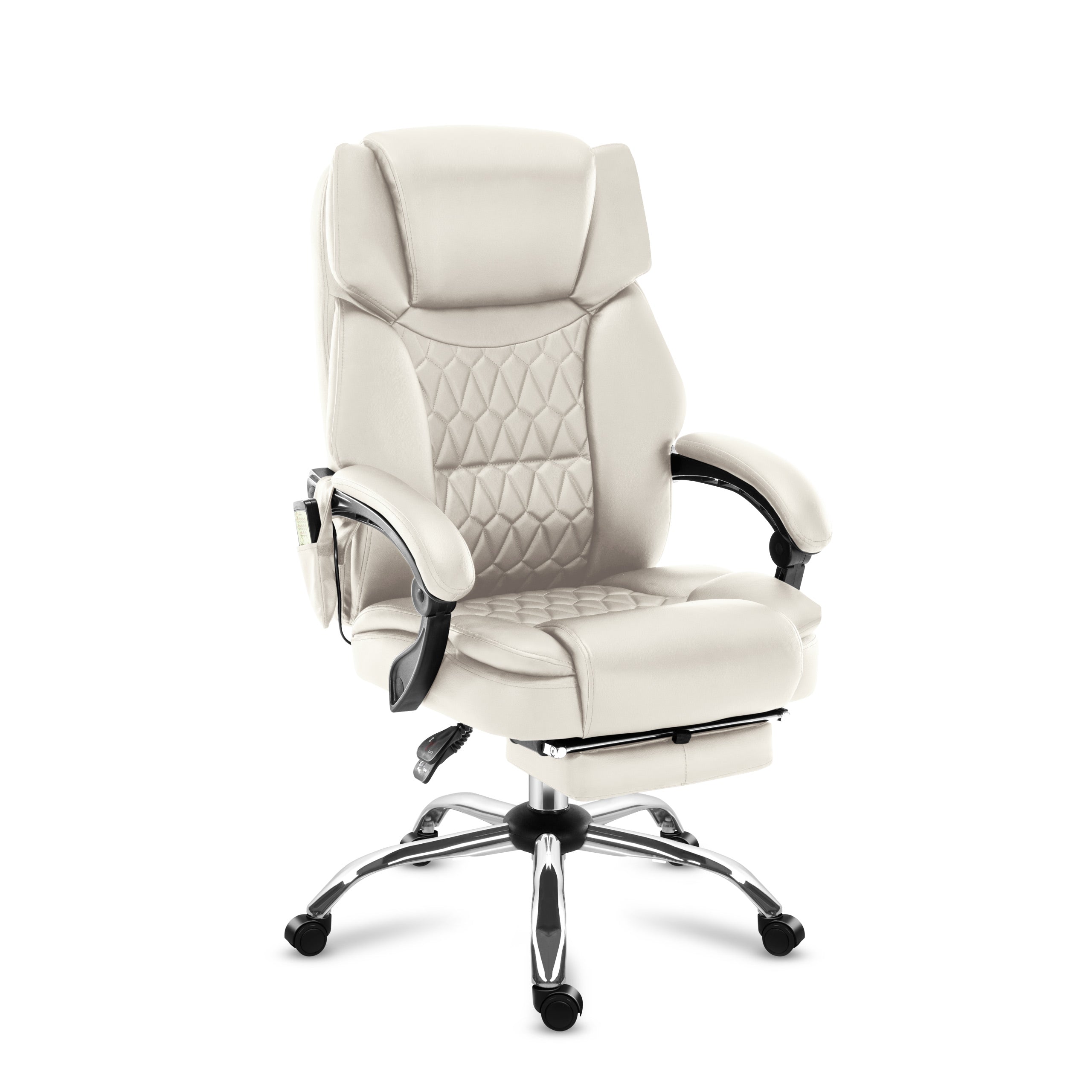 Poltrona da ufficio con funzione massaggio e poggiapiedi Mark Adler Boss 6.0 Beige