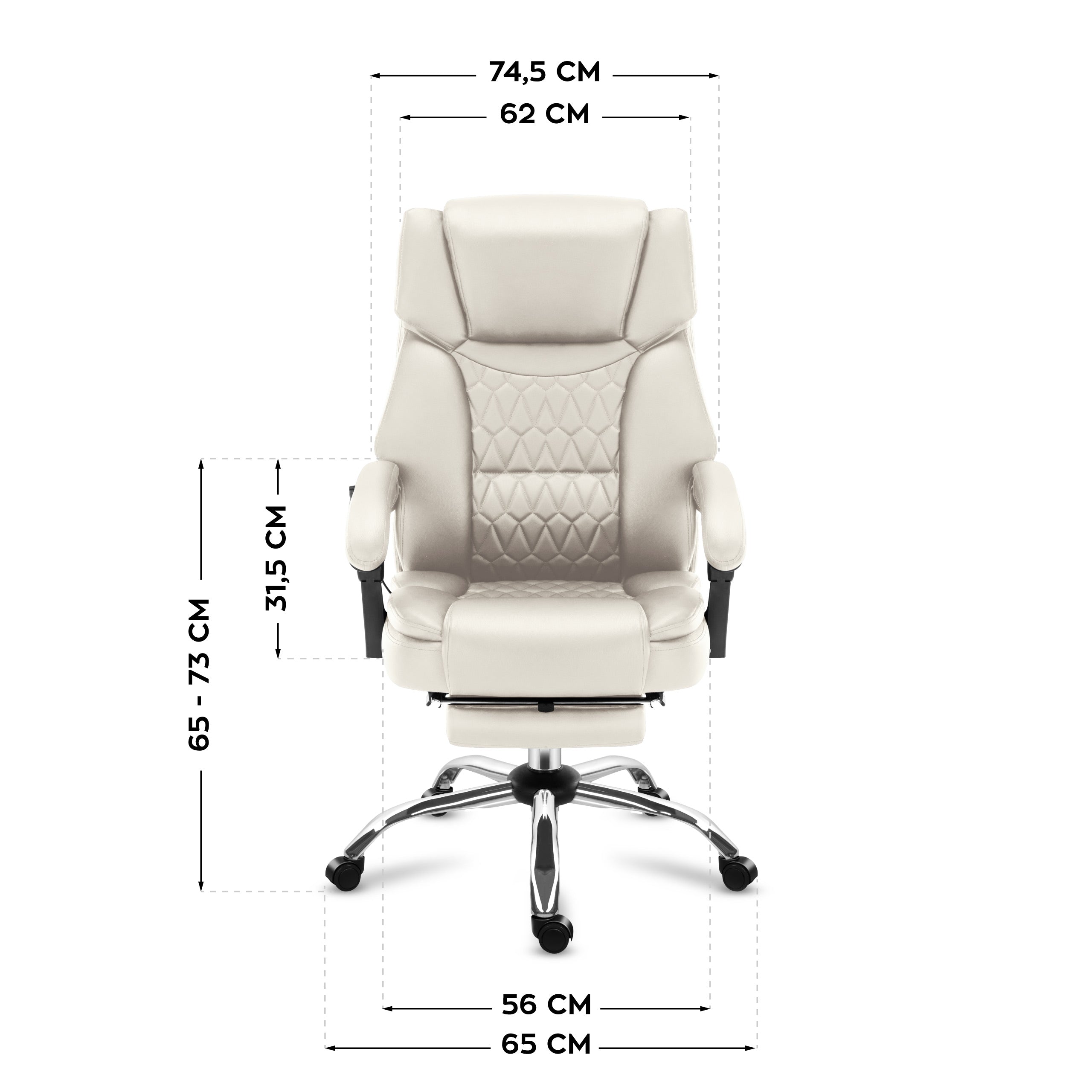 Poltrona da ufficio con funzione massaggio e poggiapiedi Mark Adler Boss 6.0 Beige