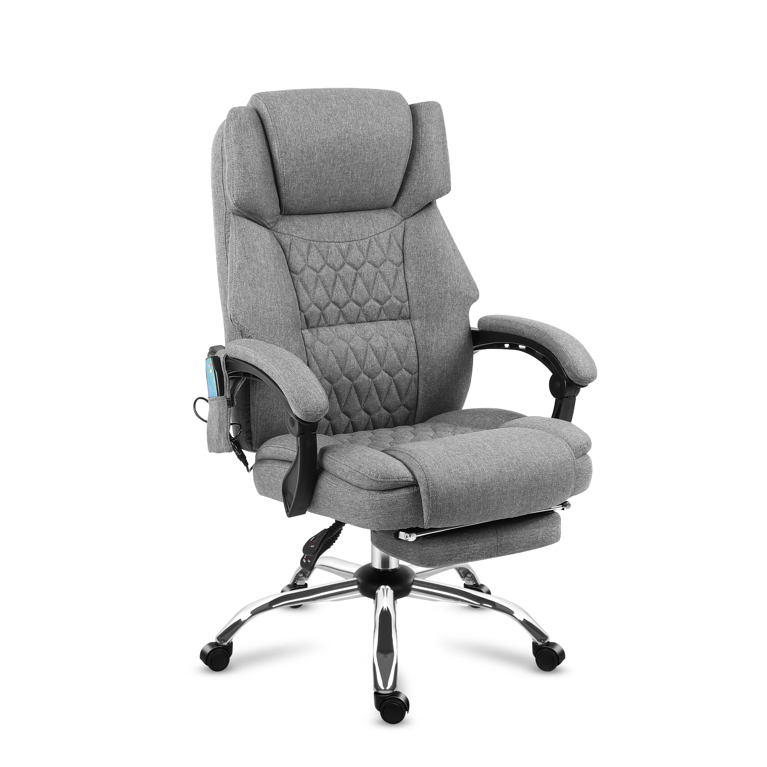 Poltrona da ufficio con funzione massaggio e poggiapiedi Mark Adler Boss 6.0 Grey