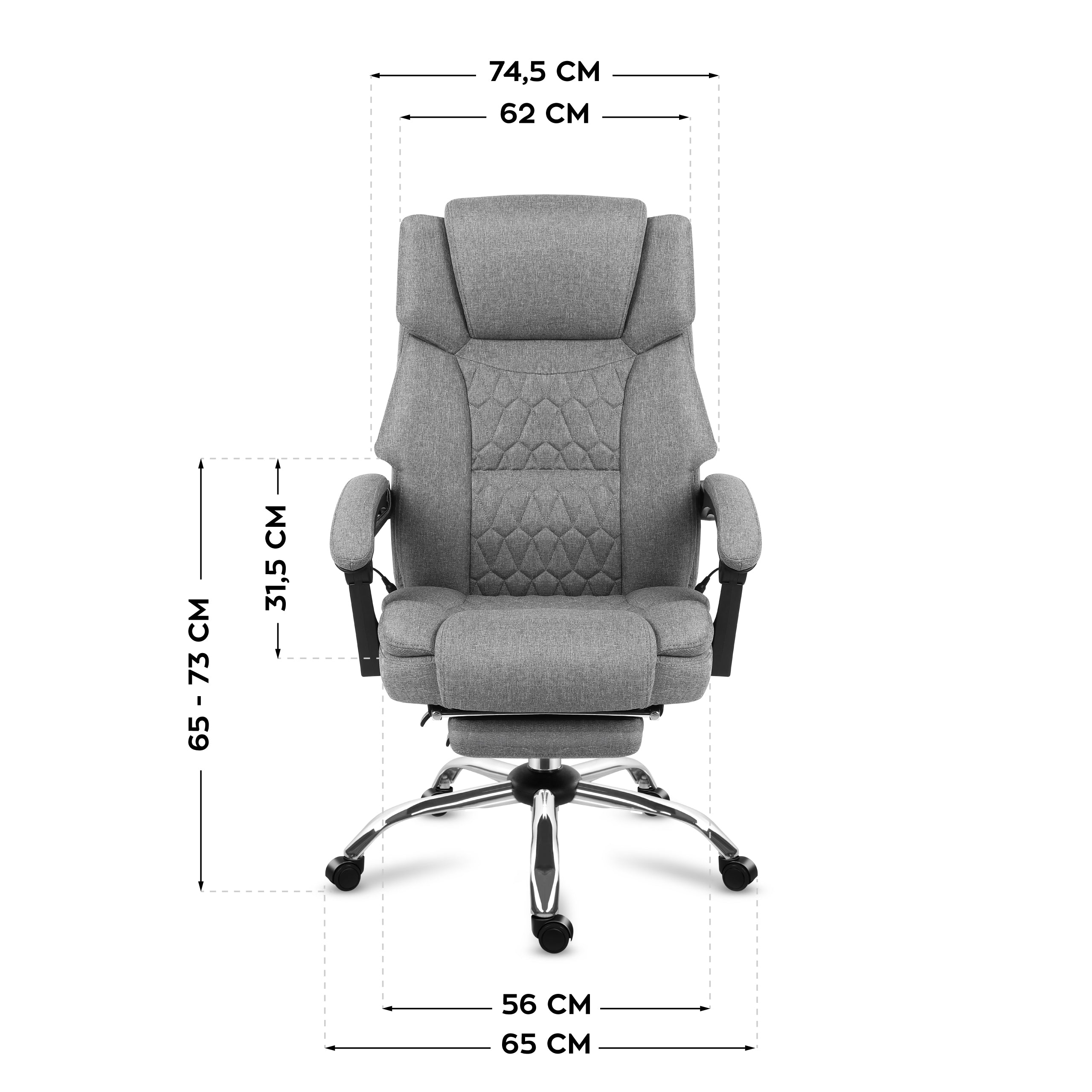 Poltrona da ufficio con funzione massaggio e poggiapiedi Mark Adler Boss 6.0 Grey