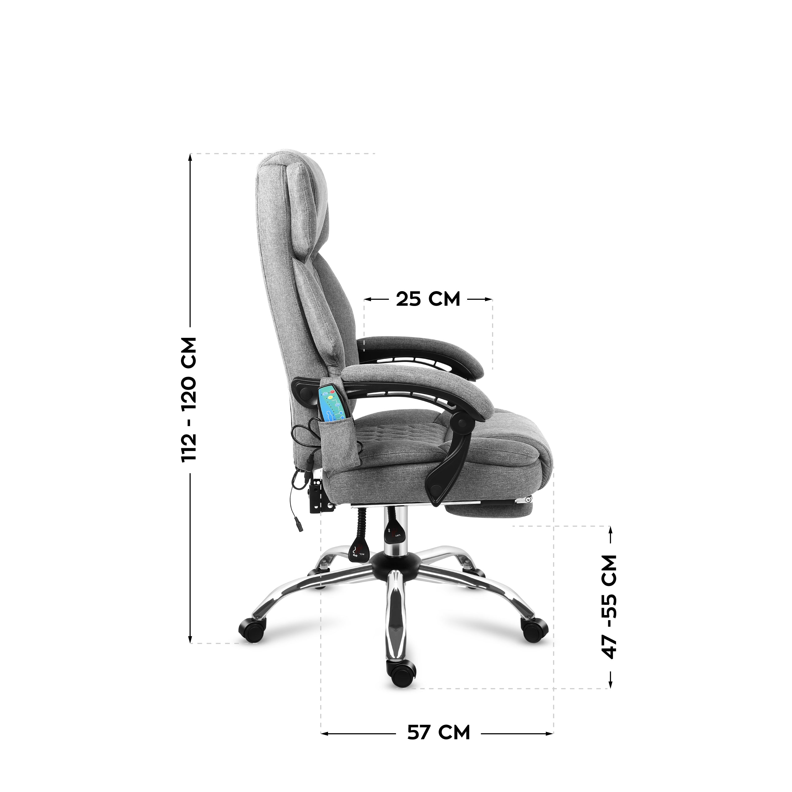 Poltrona da ufficio con funzione massaggio e poggiapiedi Mark Adler Boss 6.0 Grey