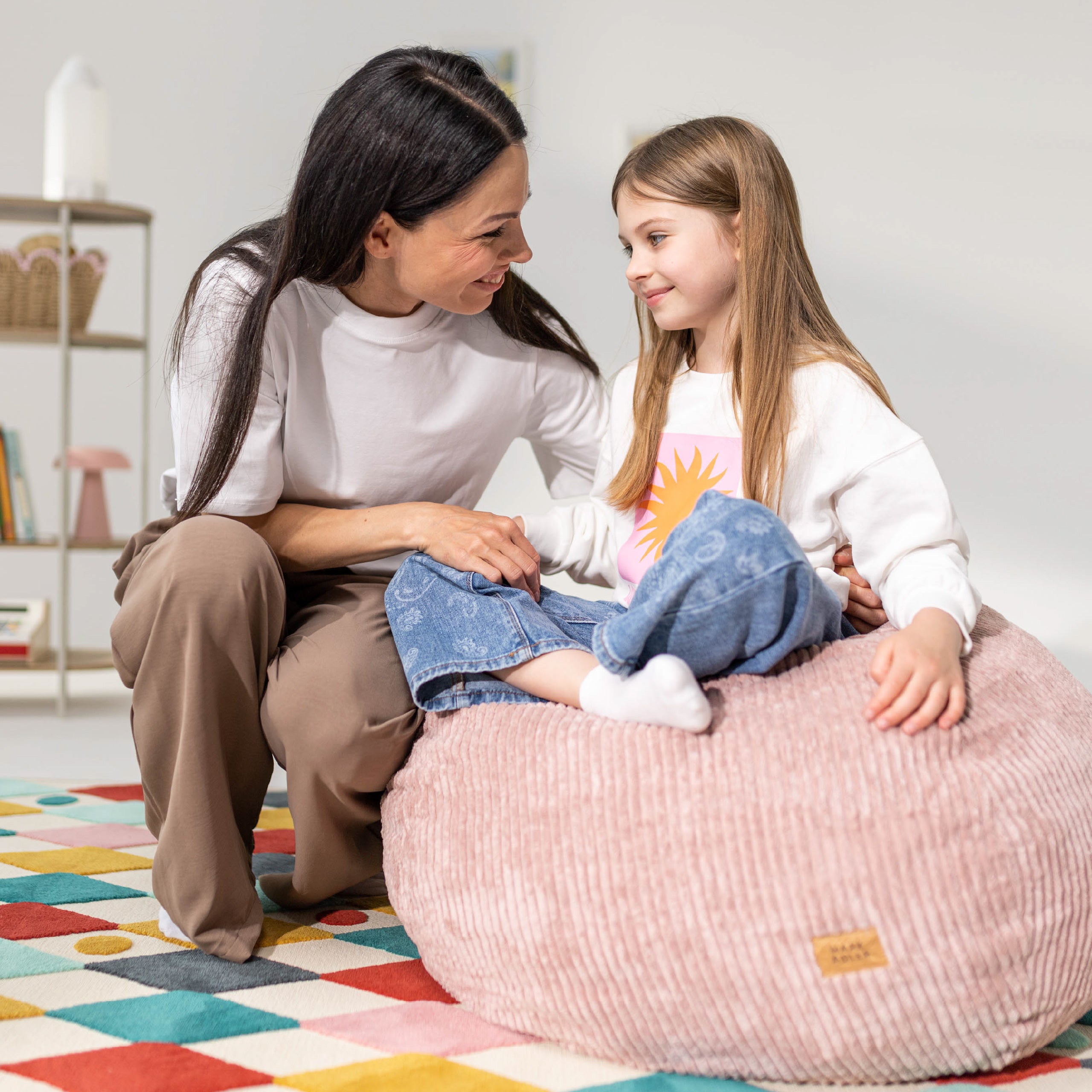 Pouf a sacco in velluto a coste rosa Mark Adler Comfy 1.0 Pink