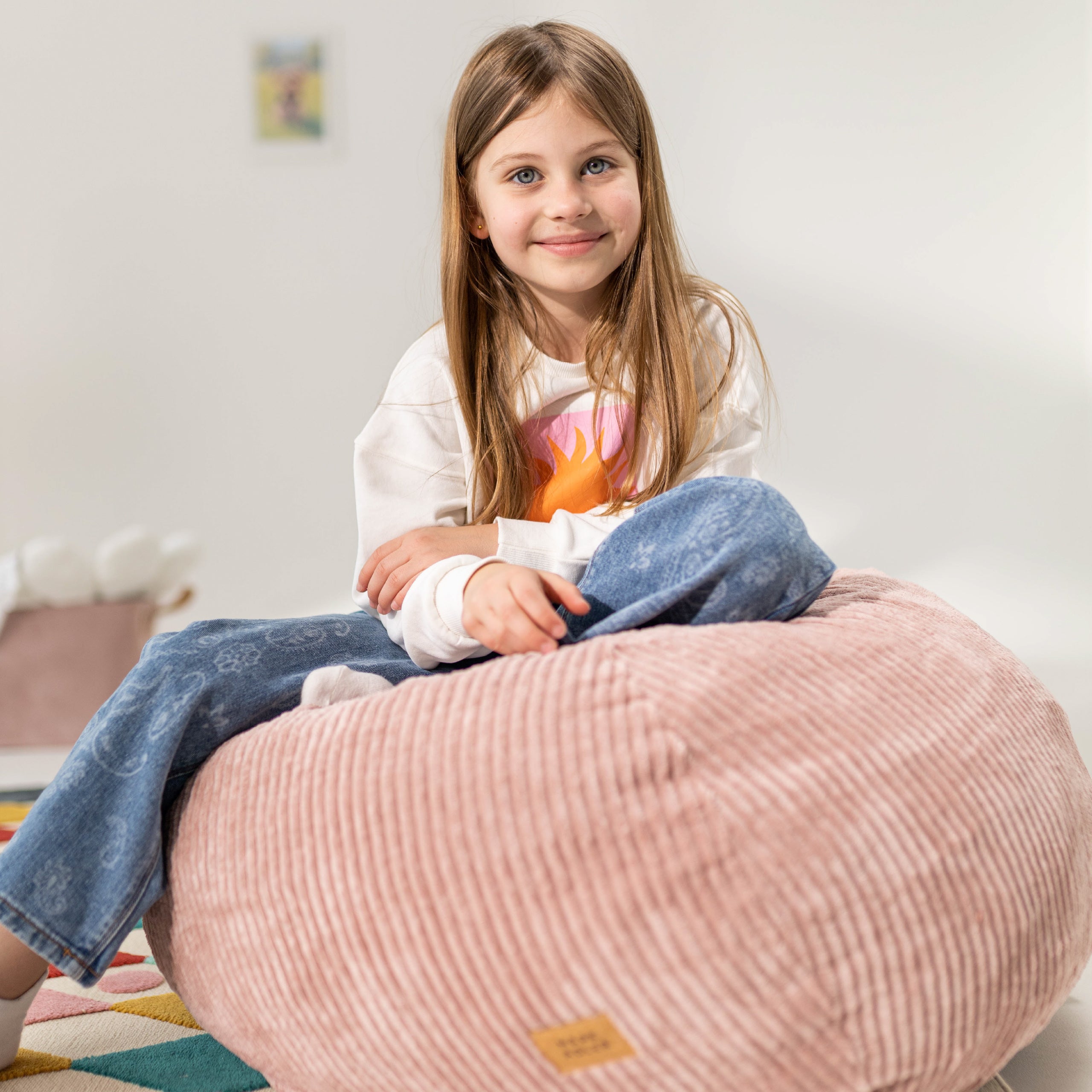 Pouf a sacco in velluto a coste rosa Mark Adler Comfy 1.0 Pink