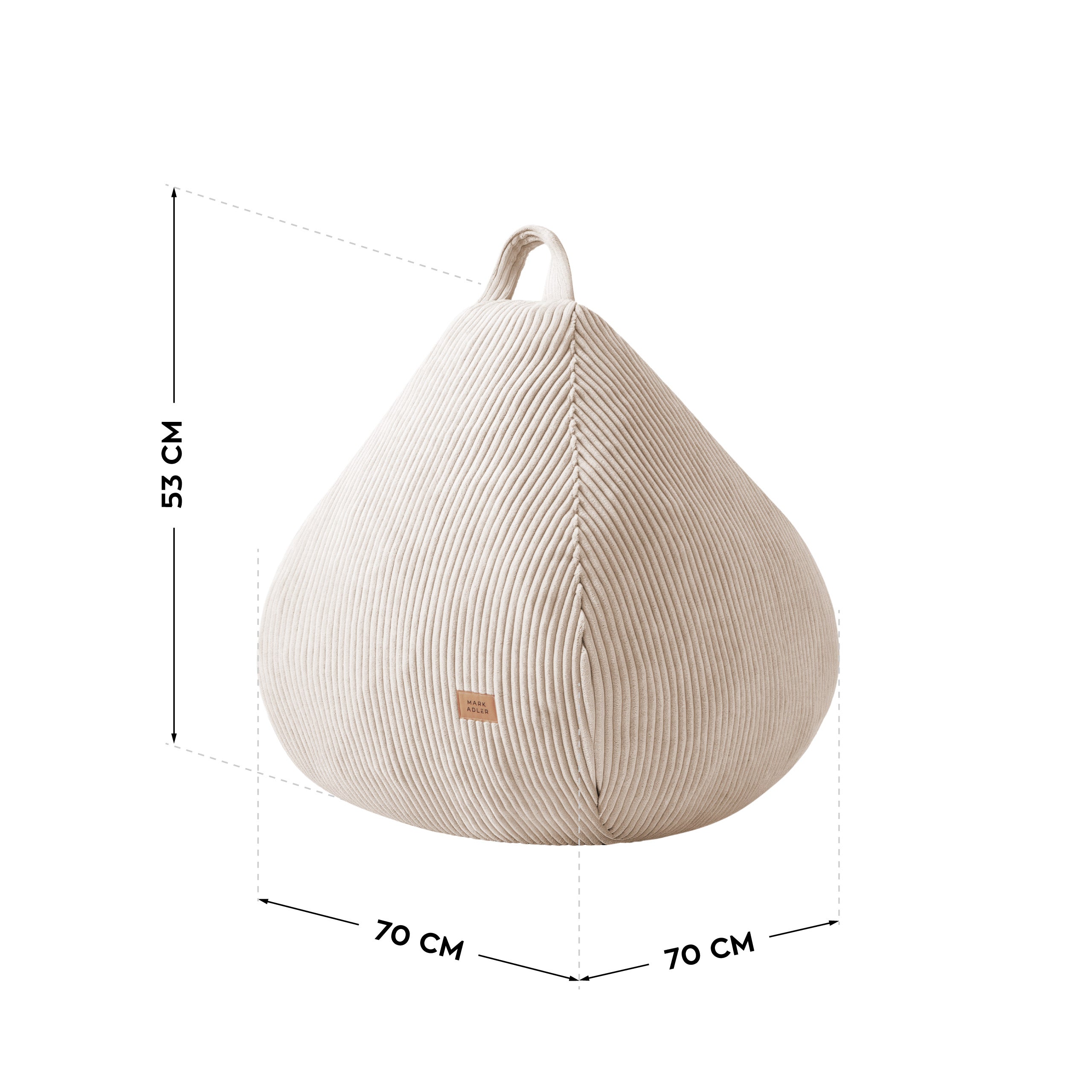 Pouf a sacco in velluto a coste beige Mark Adler Comfy 1.0 Beige