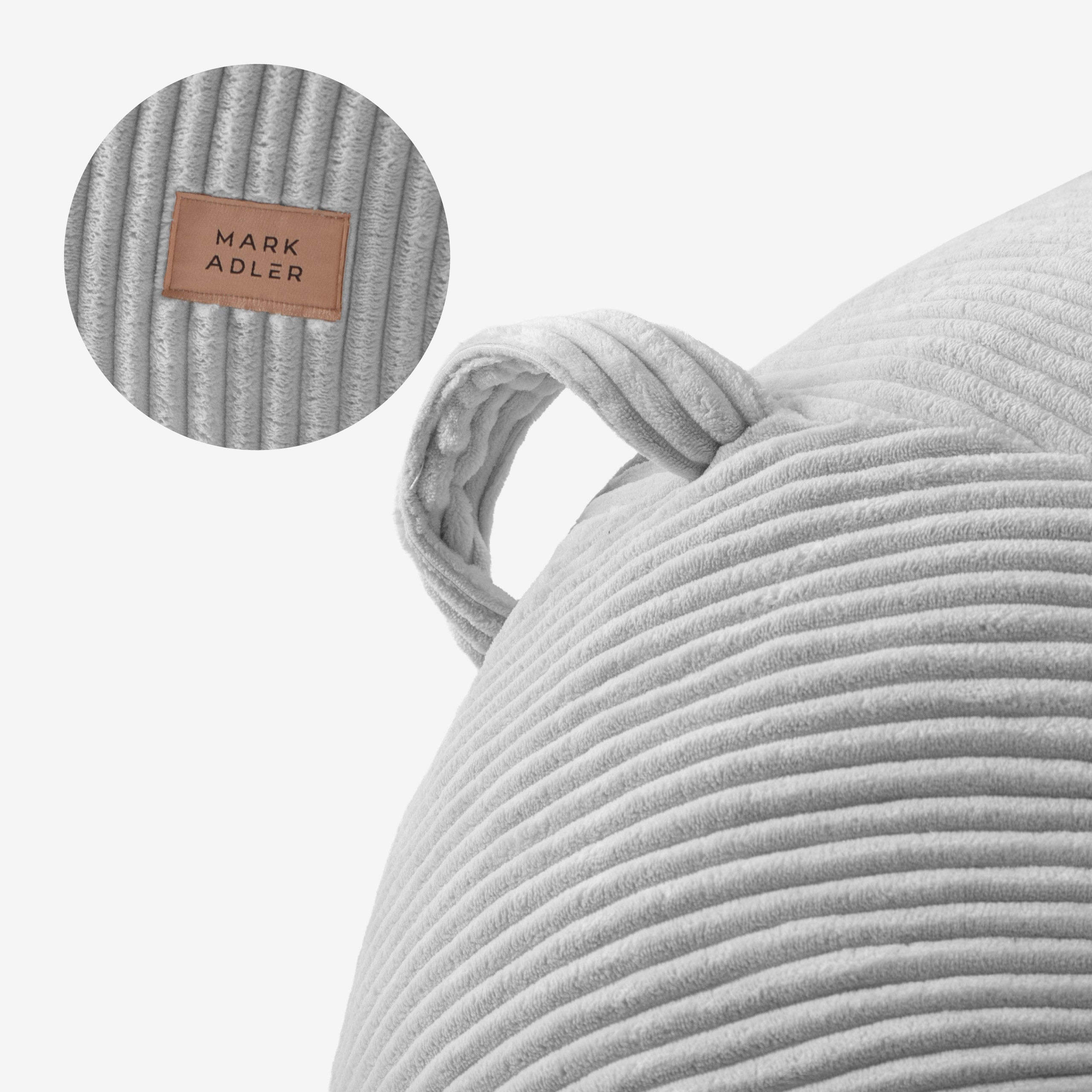 Poltrona-pouf in velluto a coste con poggiapiedi Mark Adler Comfy 3.0 Grey