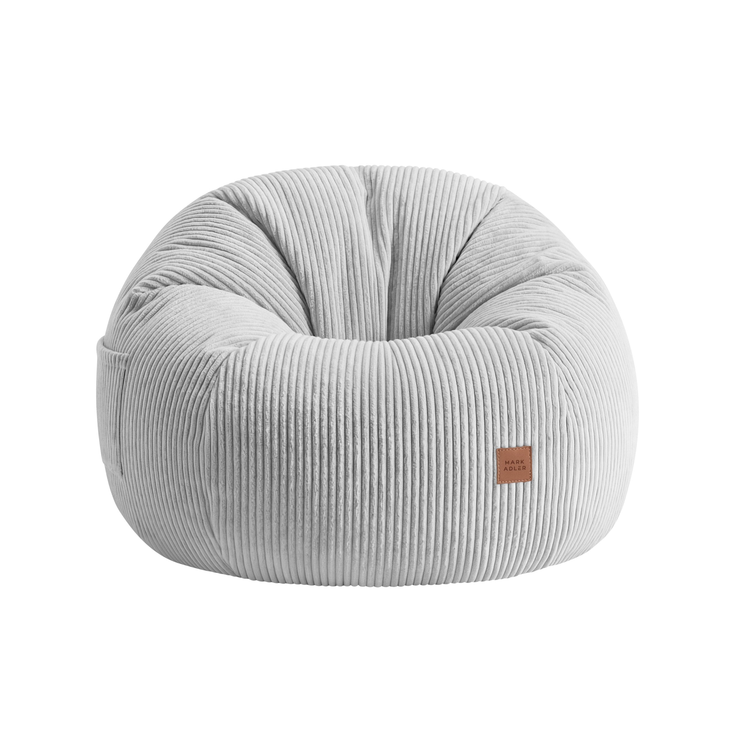 Poltrona-pouf in velluto a coste con poggiapiedi Mark Adler Comfy 3.0 Grey