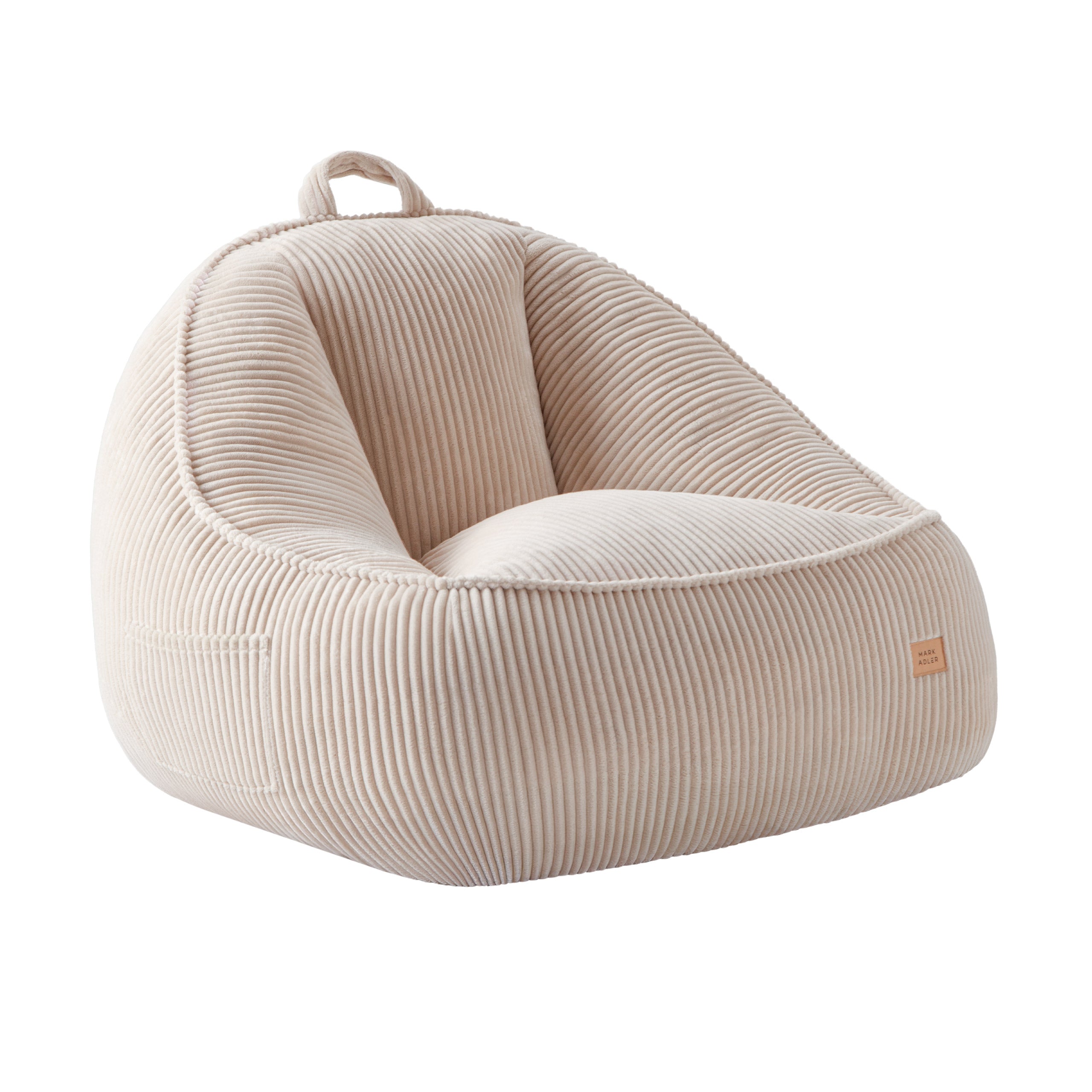 Poltrona-pouf con schienale in velluto a coste Mark Adler Comfy 4.0 Beige
