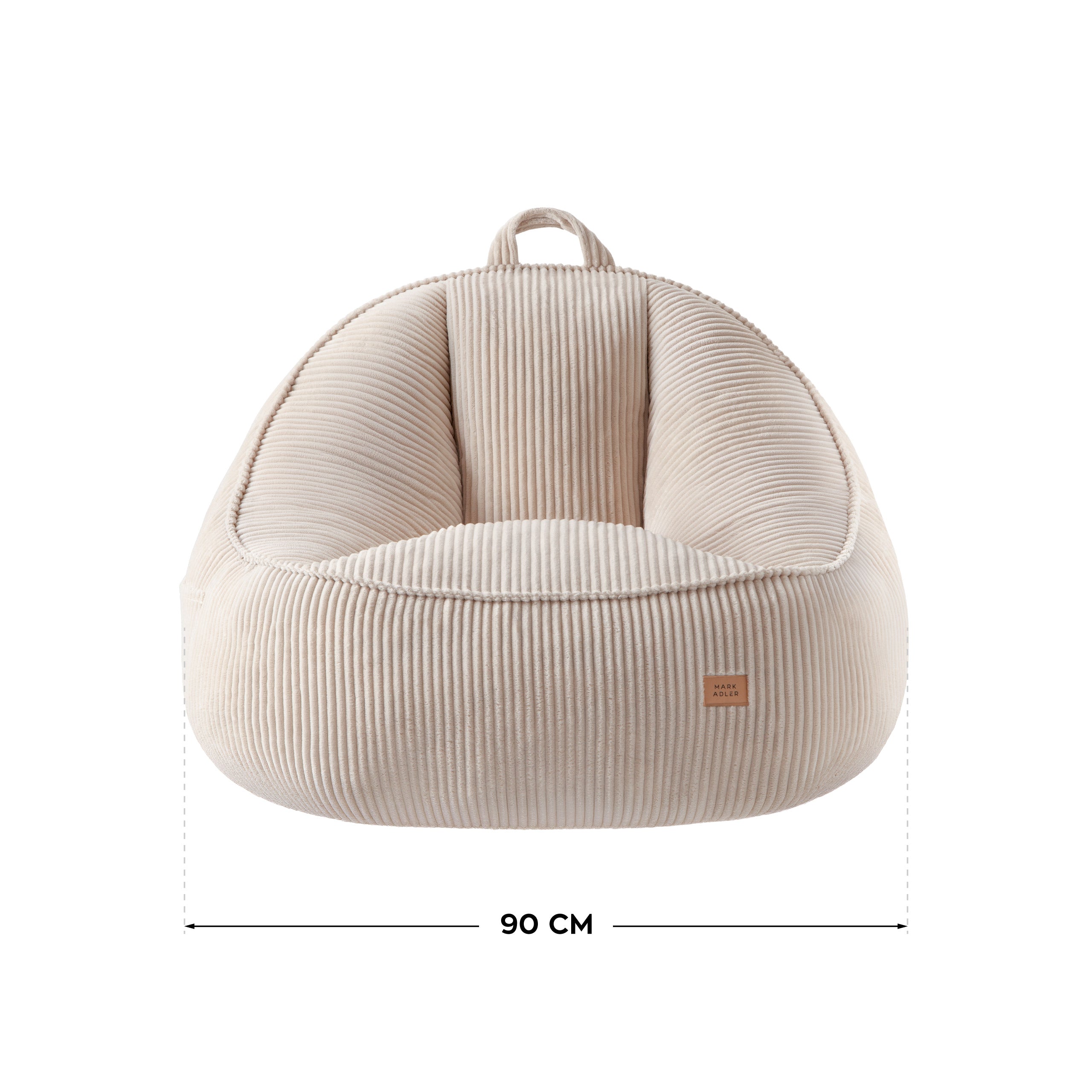 Poltrona-pouf con schienale in velluto a coste Mark Adler Comfy 4.0 Beige