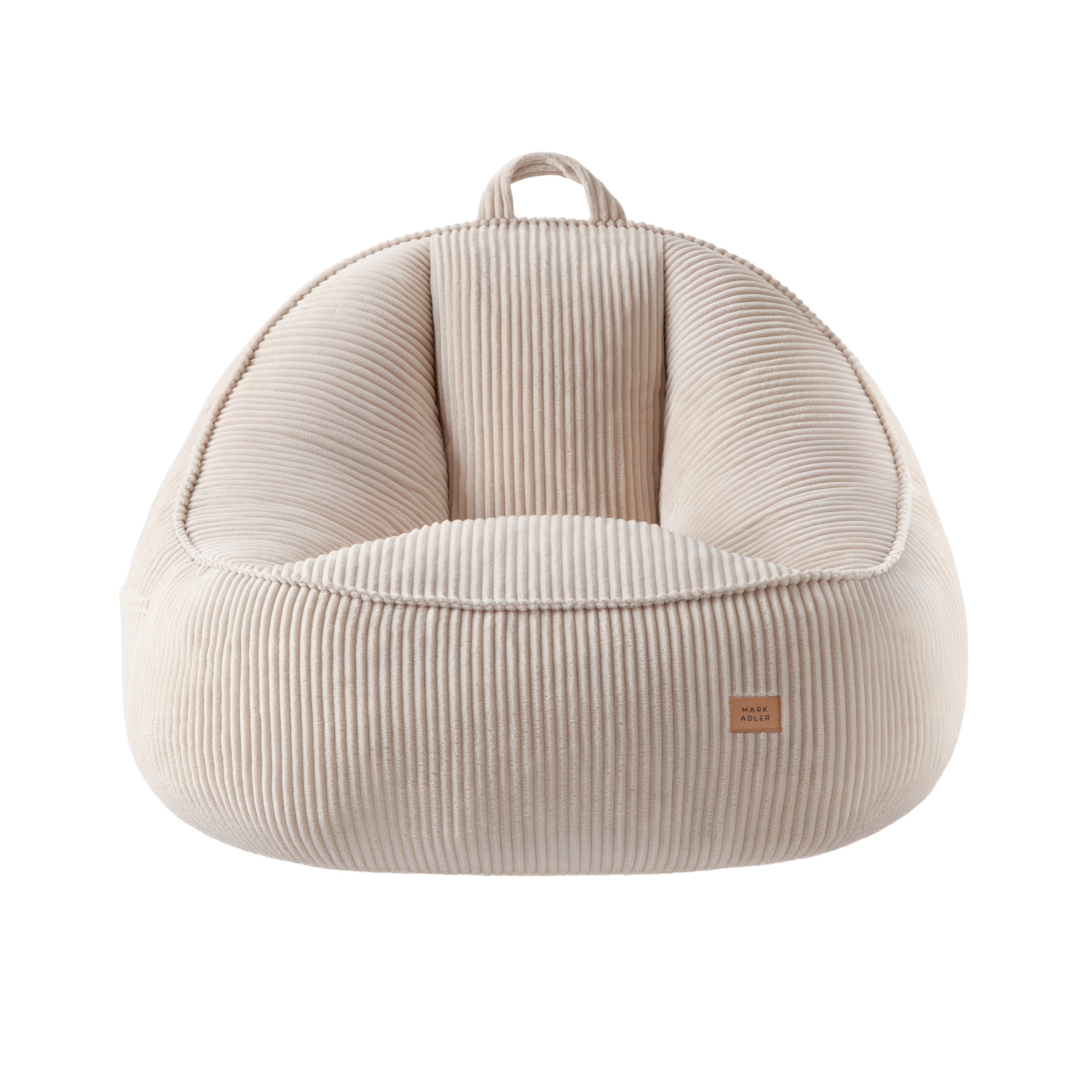 Poltrona-pouf con schienale in velluto a coste Mark Adler Comfy 4.0 Beige