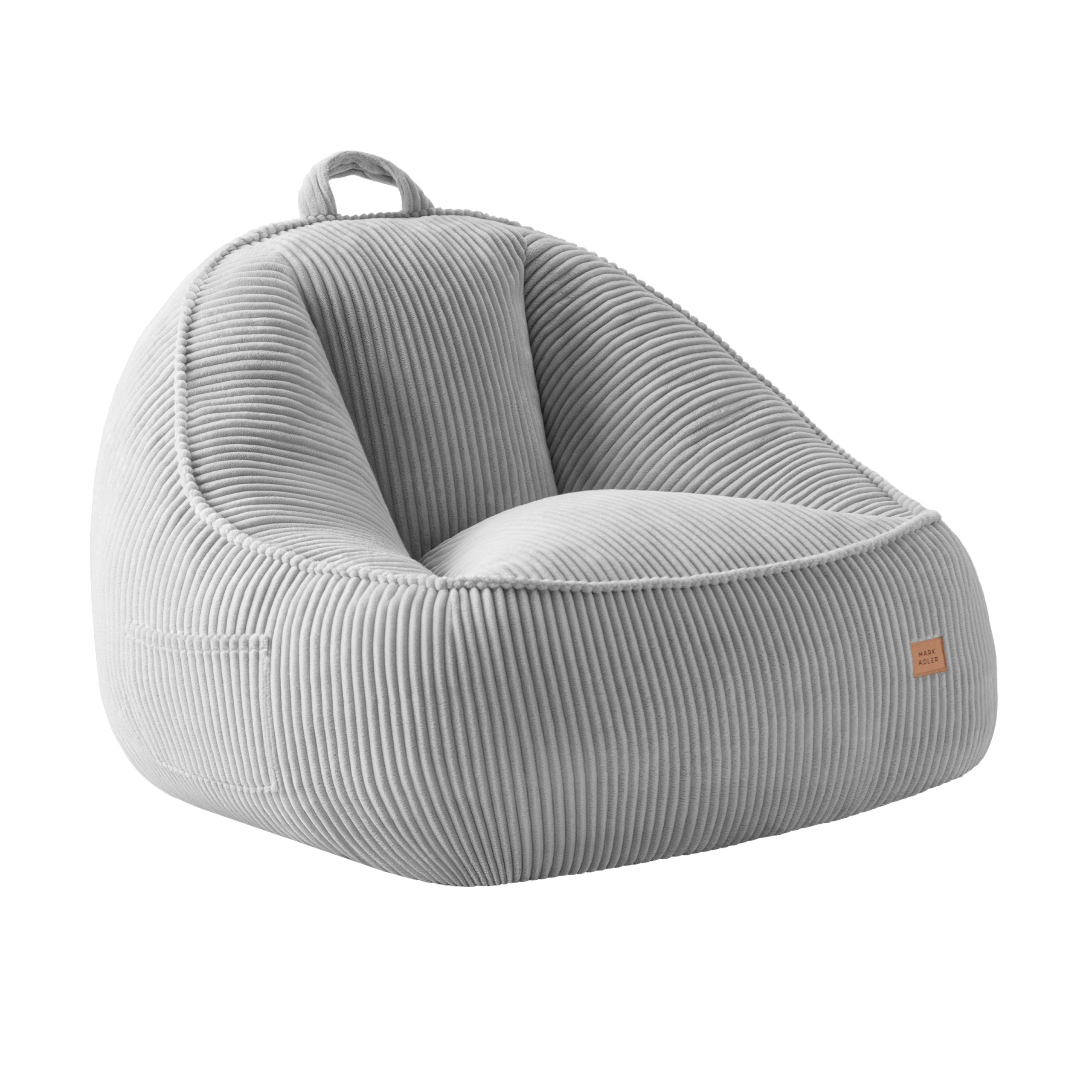 Poltrona pouf con schienale in velluto a coste Mark Adler Comfy 4.0 Grey