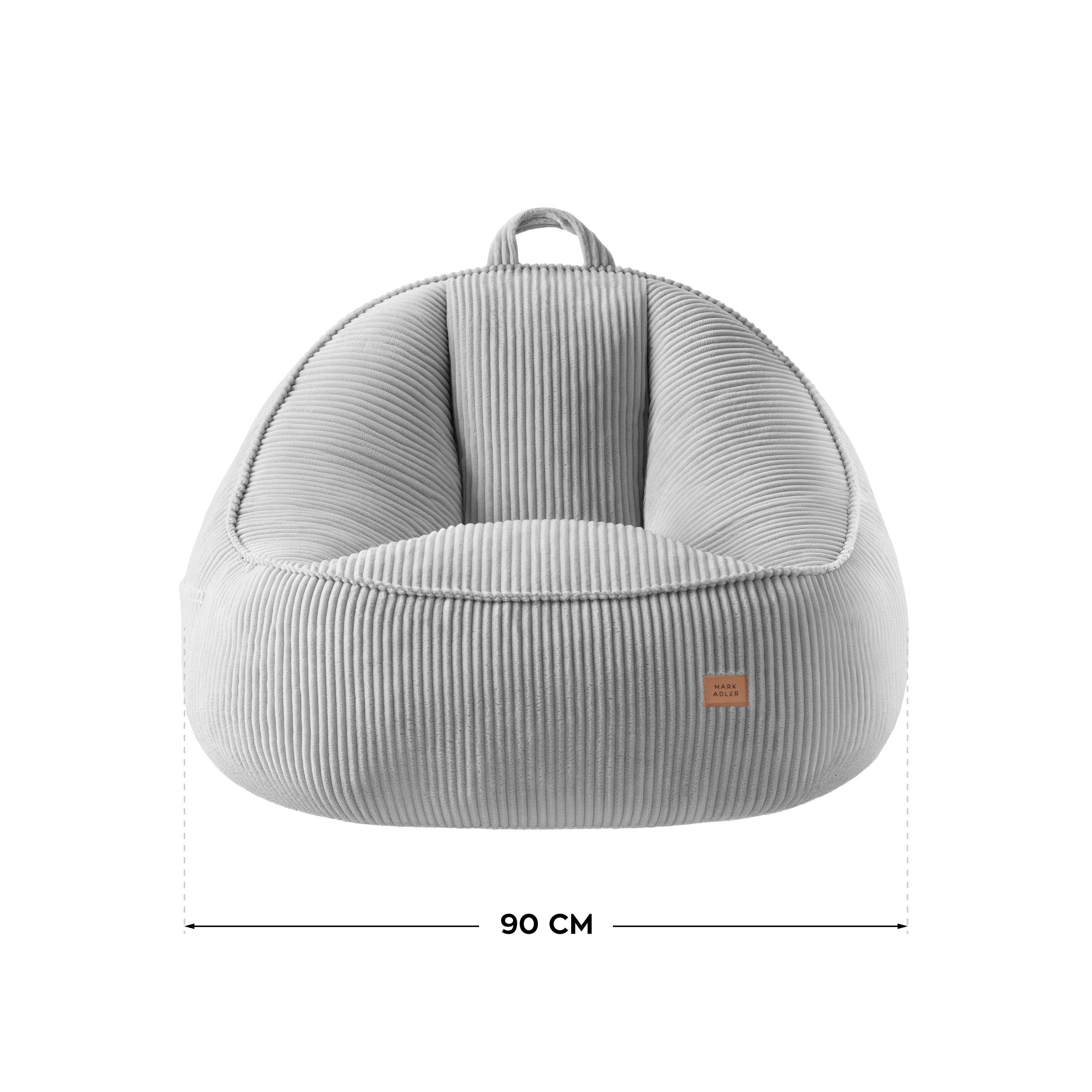 Poltrona pouf con schienale in velluto a coste Mark Adler Comfy 4.0 Grey