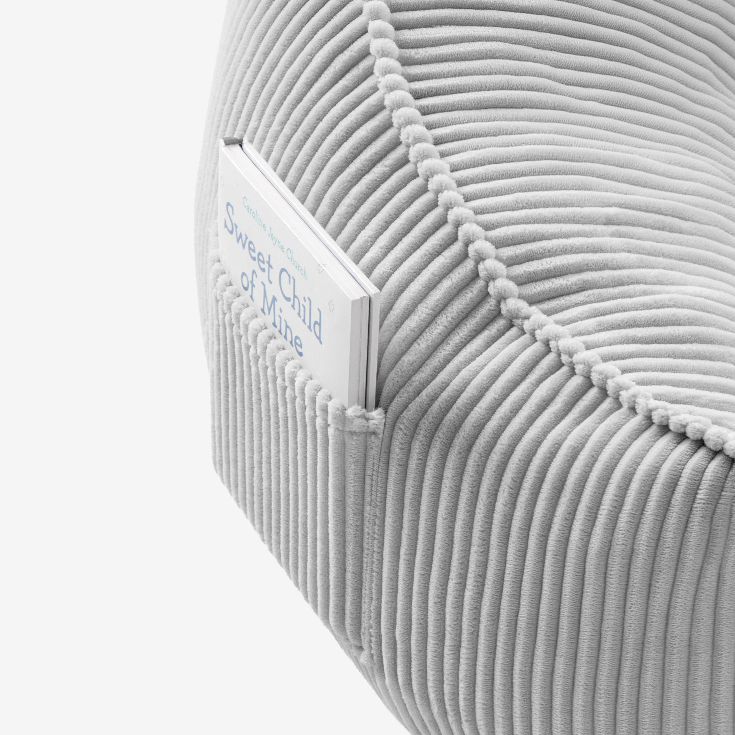 Poltrona pouf con schienale in velluto a coste Mark Adler Comfy 4.0 Grey