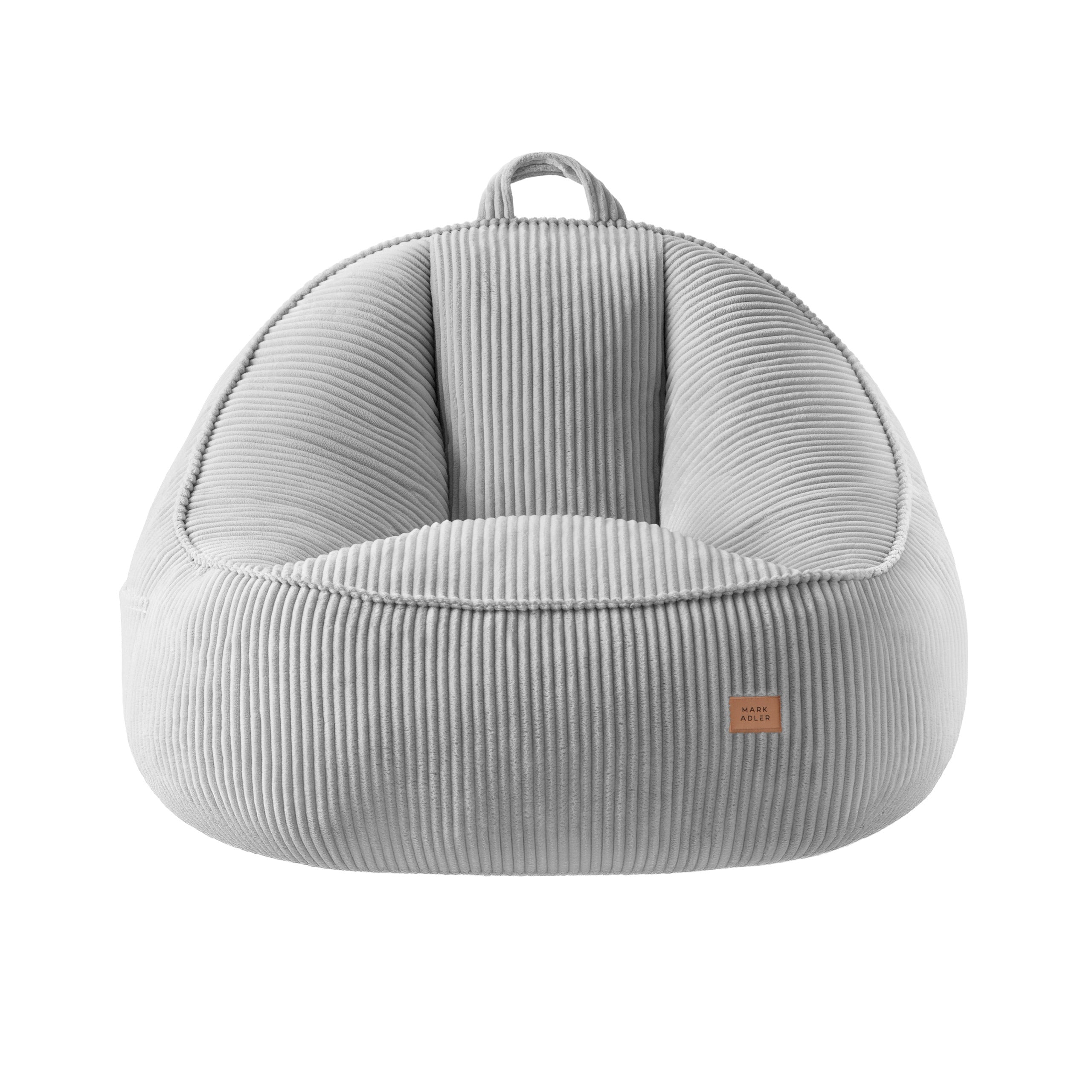 Poltrona pouf con schienale in velluto a coste Mark Adler Comfy 4.0 Grey