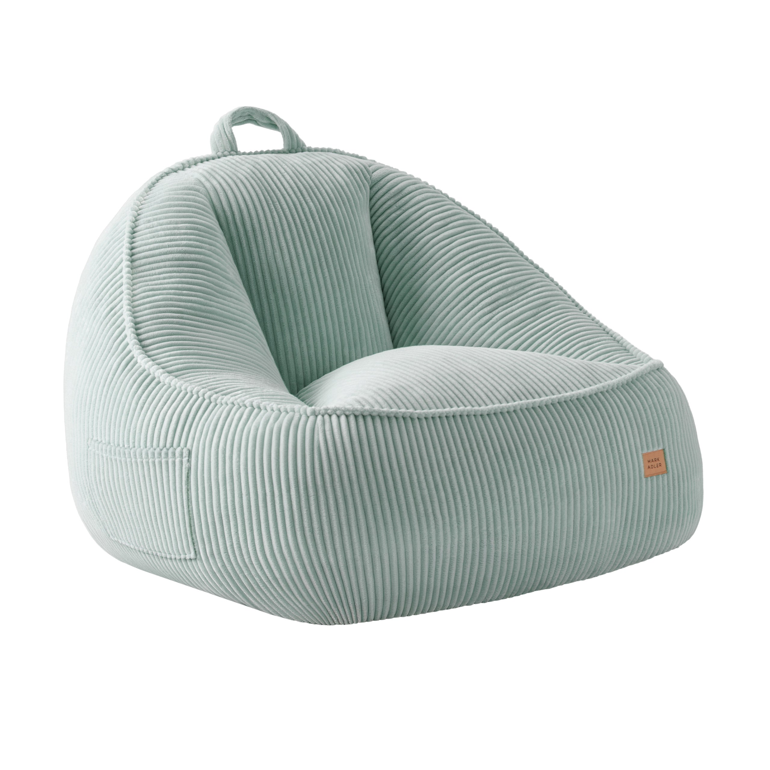 Poltrona-pouf con schienale in velluto a coste Mark Adler Comfy 4.0 Sage