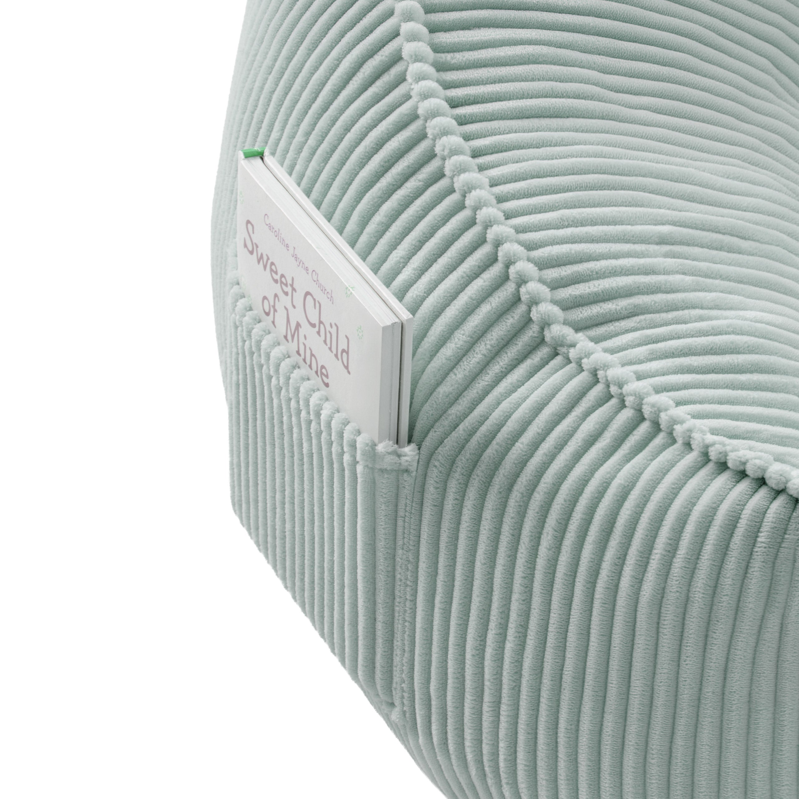 Poltrona-pouf con schienale in velluto a coste Mark Adler Comfy 4.0 Sage
